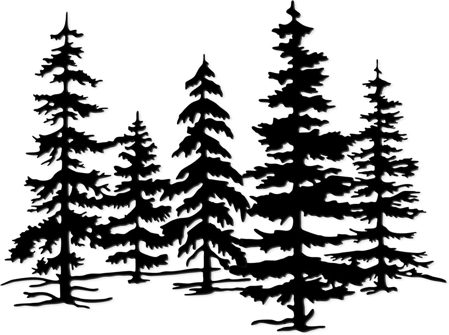 Metal Pine Tree Wall Art Forest Decor