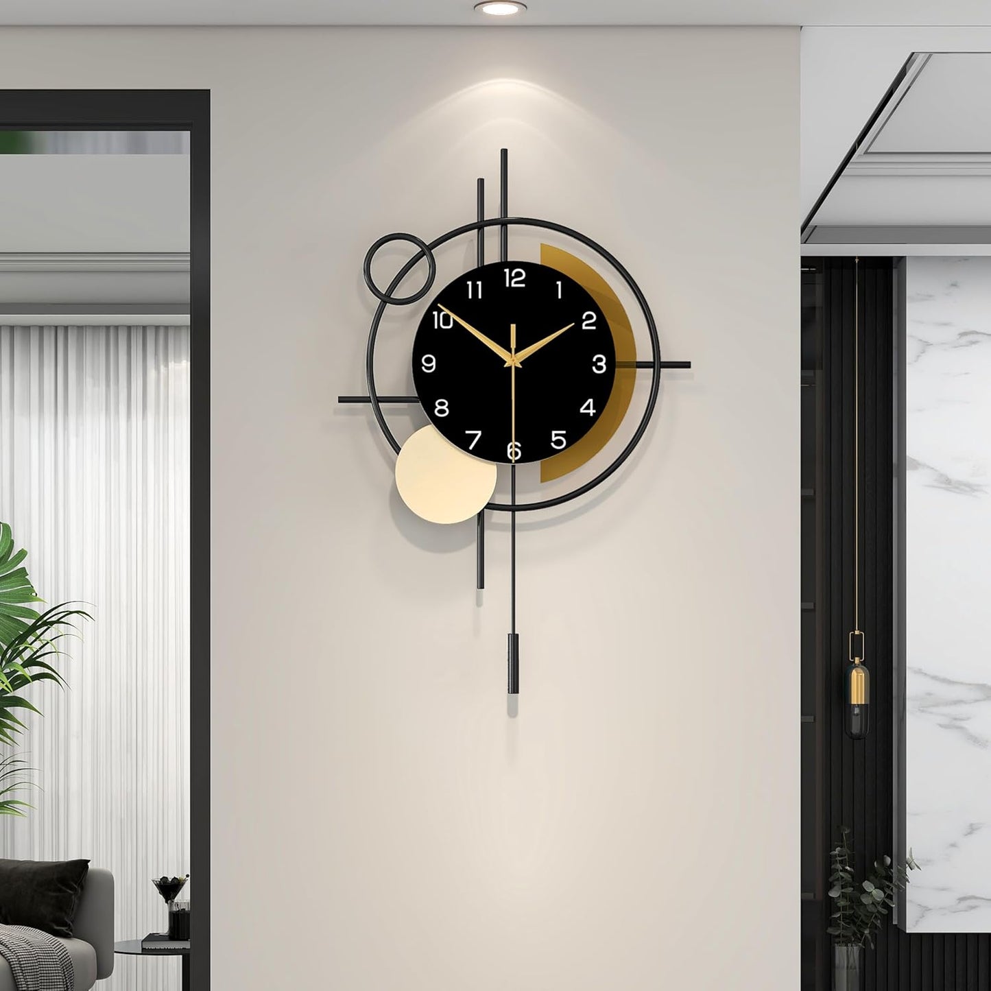 Wall Clock for Living Room Decor Modern Clock Pendulum Silent