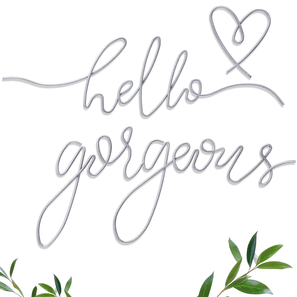 Hicarer Metal Hello Gorgeous Wall Art Minimalist Wall Decor,Gold,Classic