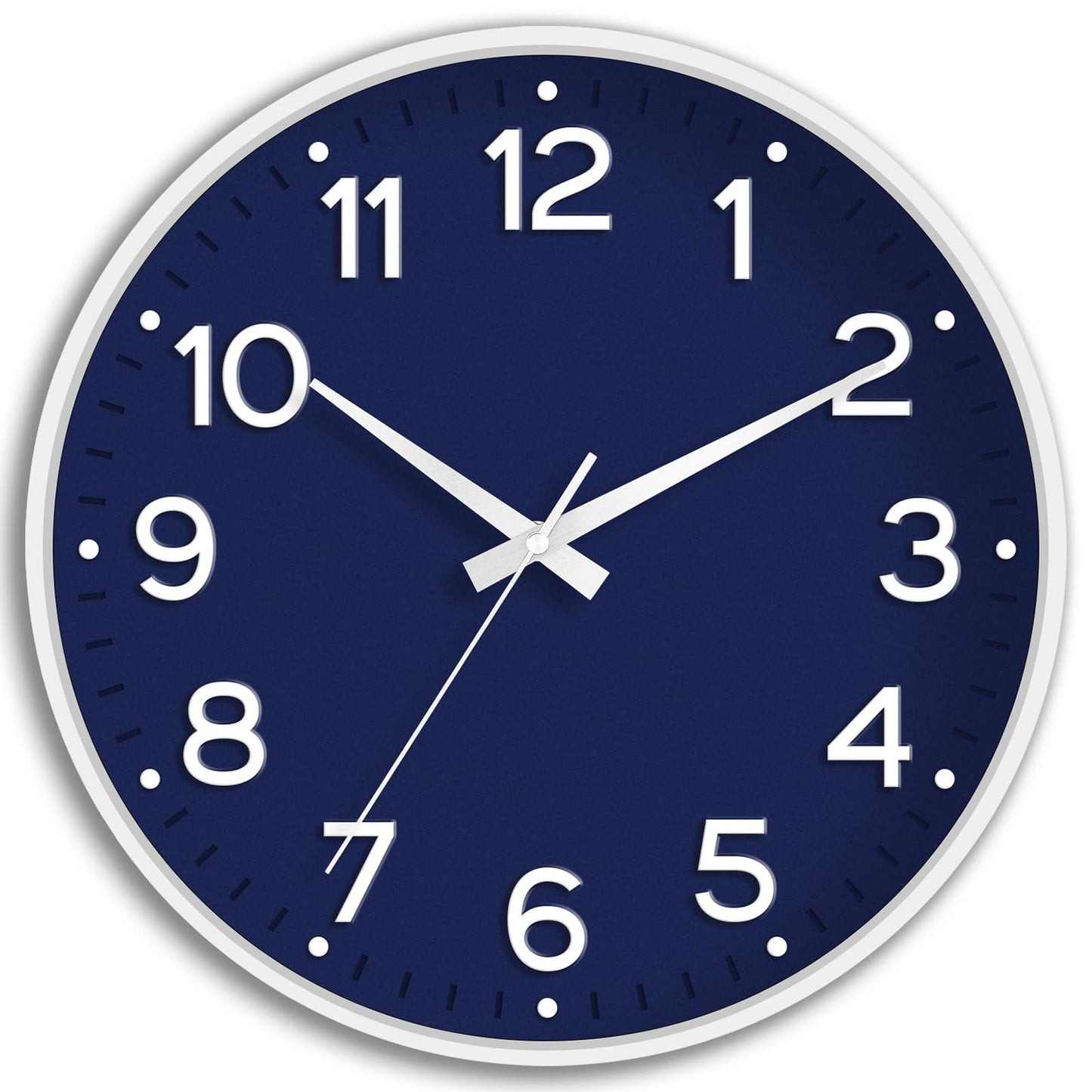 Roymnie 8 Inch Wall Clock, Battery Operated Silent Non Ticking Green Analog