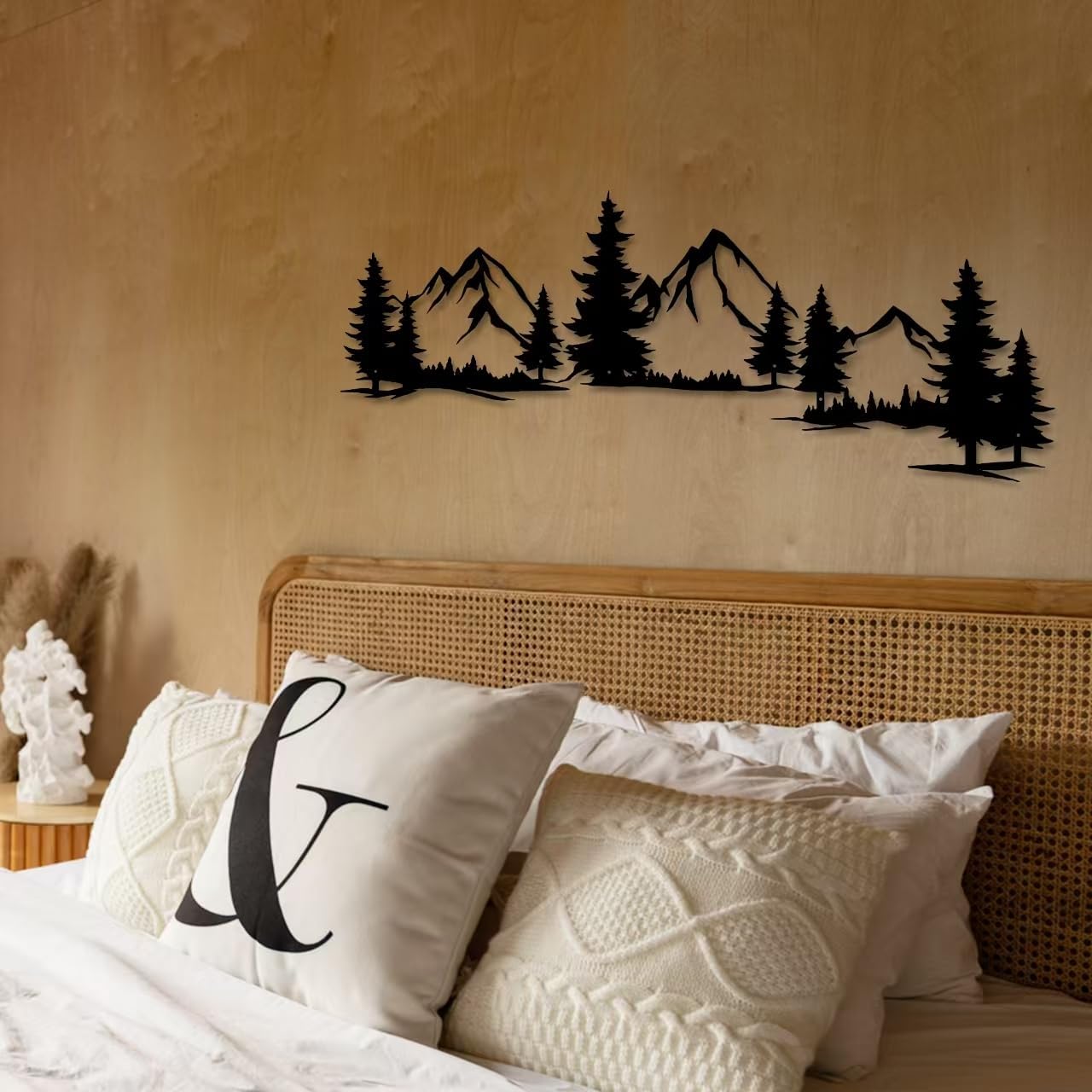 Xedatric Mountain Forest Metal Wall Art 15x44 Inch Nature Landscape Decor