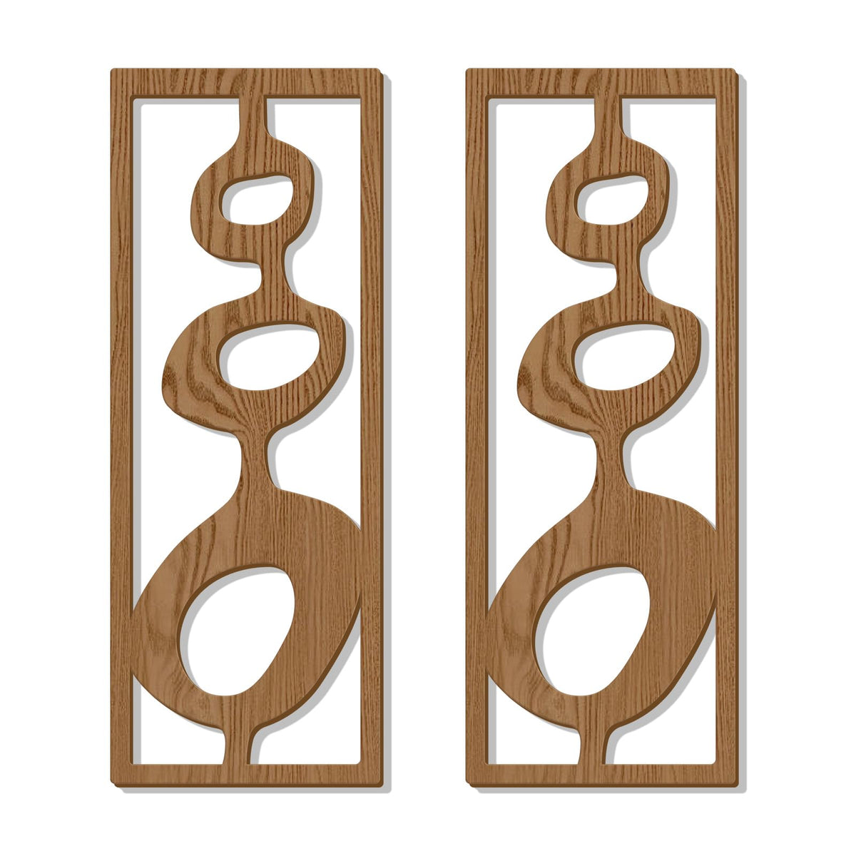 Zzbakress 2 Pcs Mid Century Modern Wall Decor Wooden Abstract Geometric Art for Home Living Room Bedroom (Style X)
