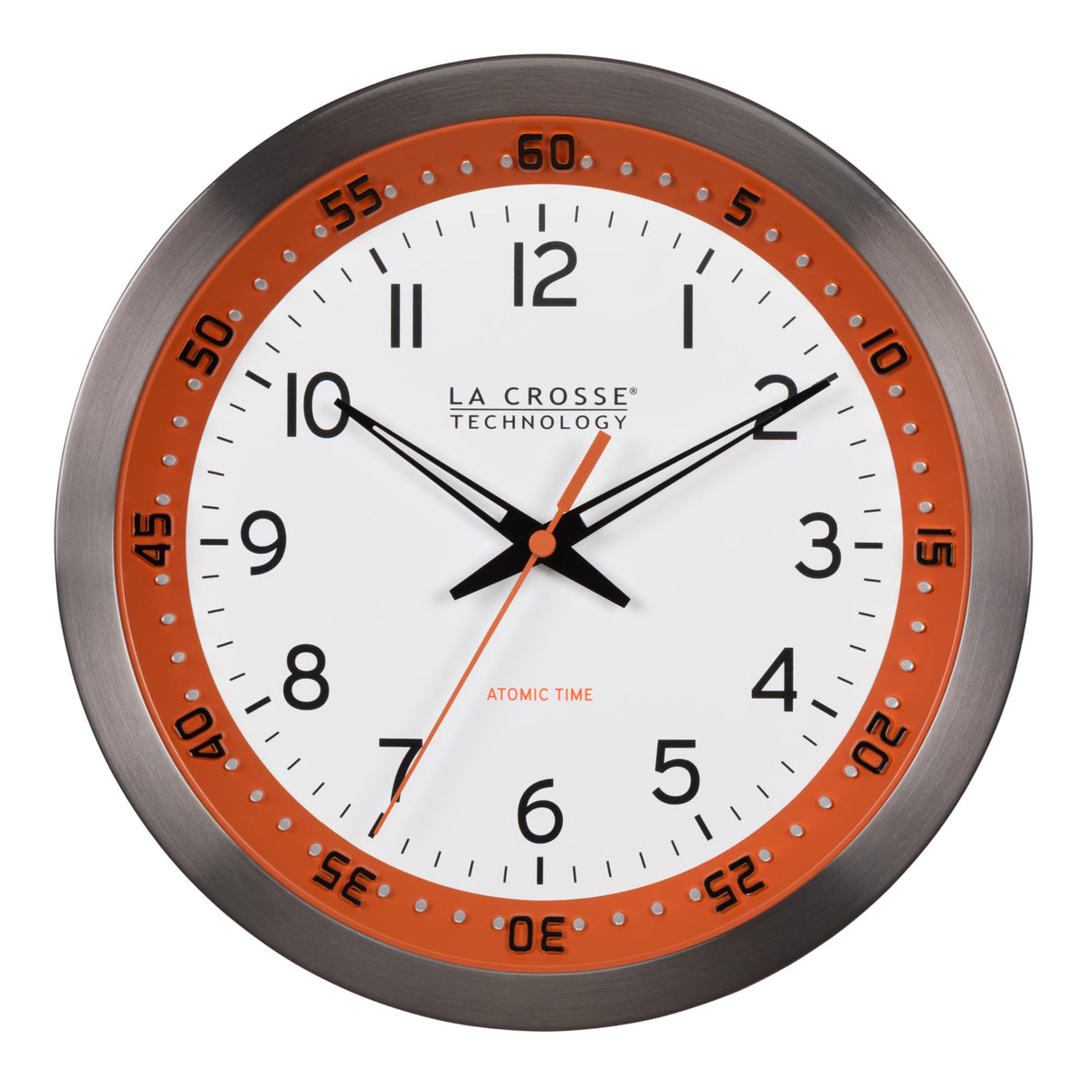 La Crosse Technology Atomic Wall Clock, Metal, 10" (404-54667)