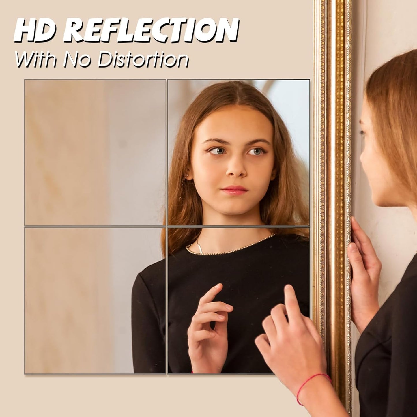 VASUHOME Home Gym Mirrors 14 x12 Inch - 12PCS HD Glass Wall Mounted Mirror Tiles for Home Gym, Bedroom, Living Room, Door, Closet