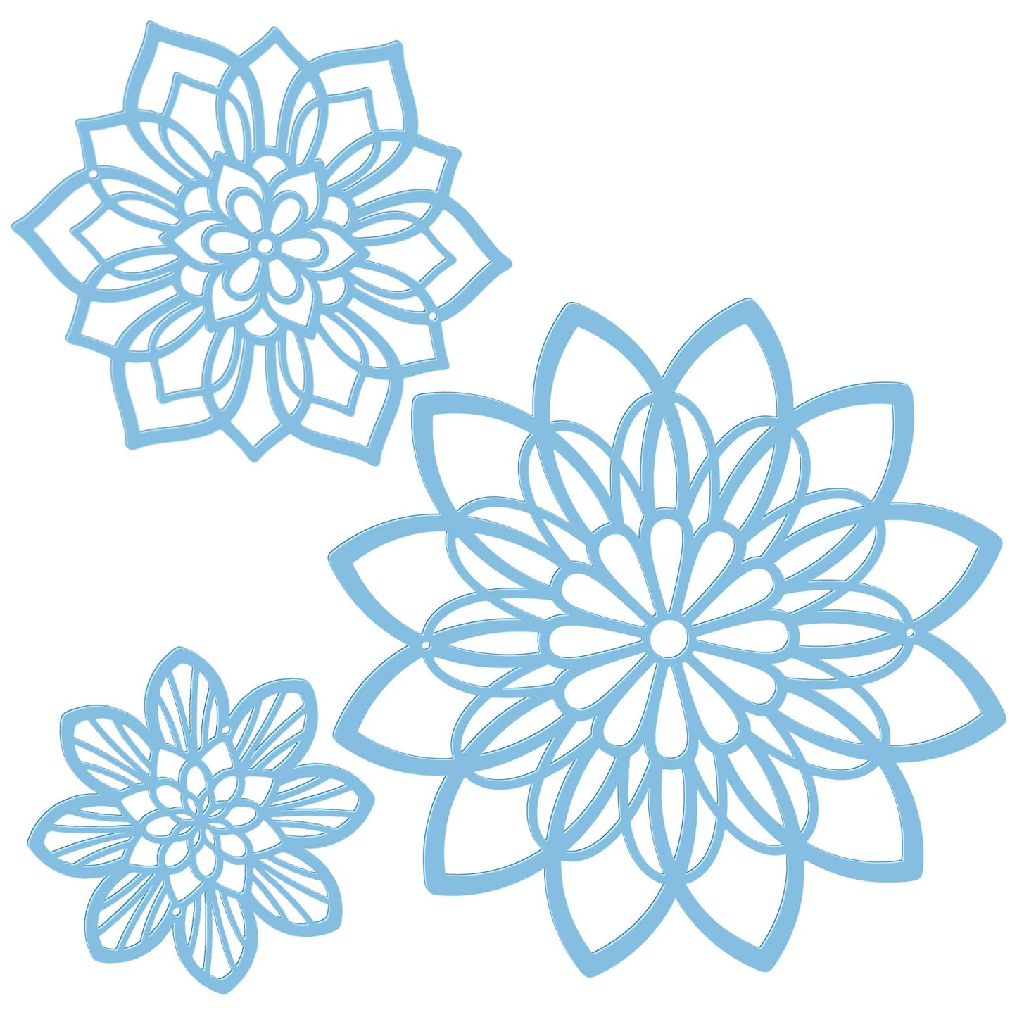 Zzbakress 3 Pcs Metal Flowers Wall Art Bathroom Wall Decor, Black Elegant