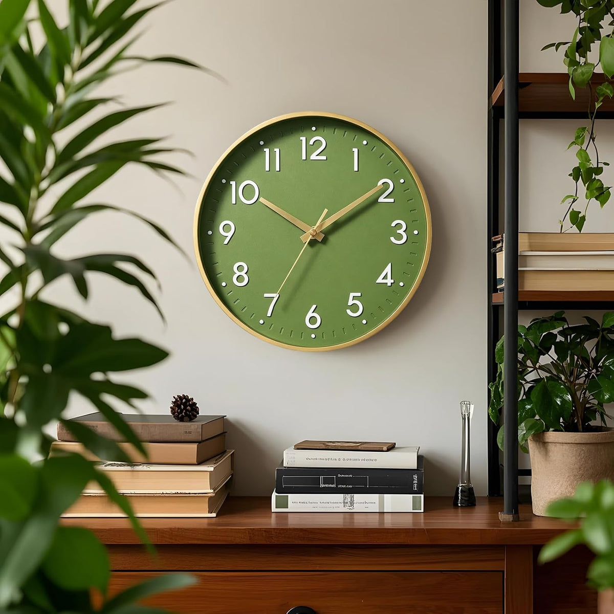 Mosewa Small 8 Inch Wall Clock Battery Operated Silent Non Ticking Analog