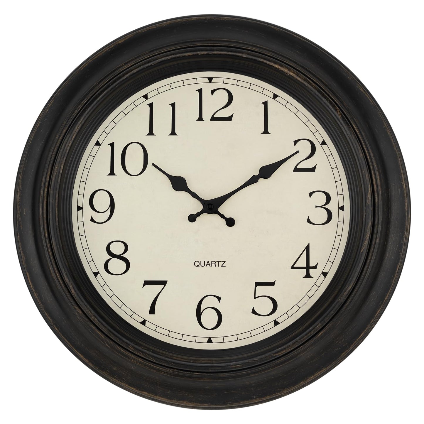 Foxtop Retro Silent Non-Ticking Round Classic Clock Quartz Decorative Battery Operated Wall Clock for Living Room Kitchen Home Office 12 Inch (Bronze)