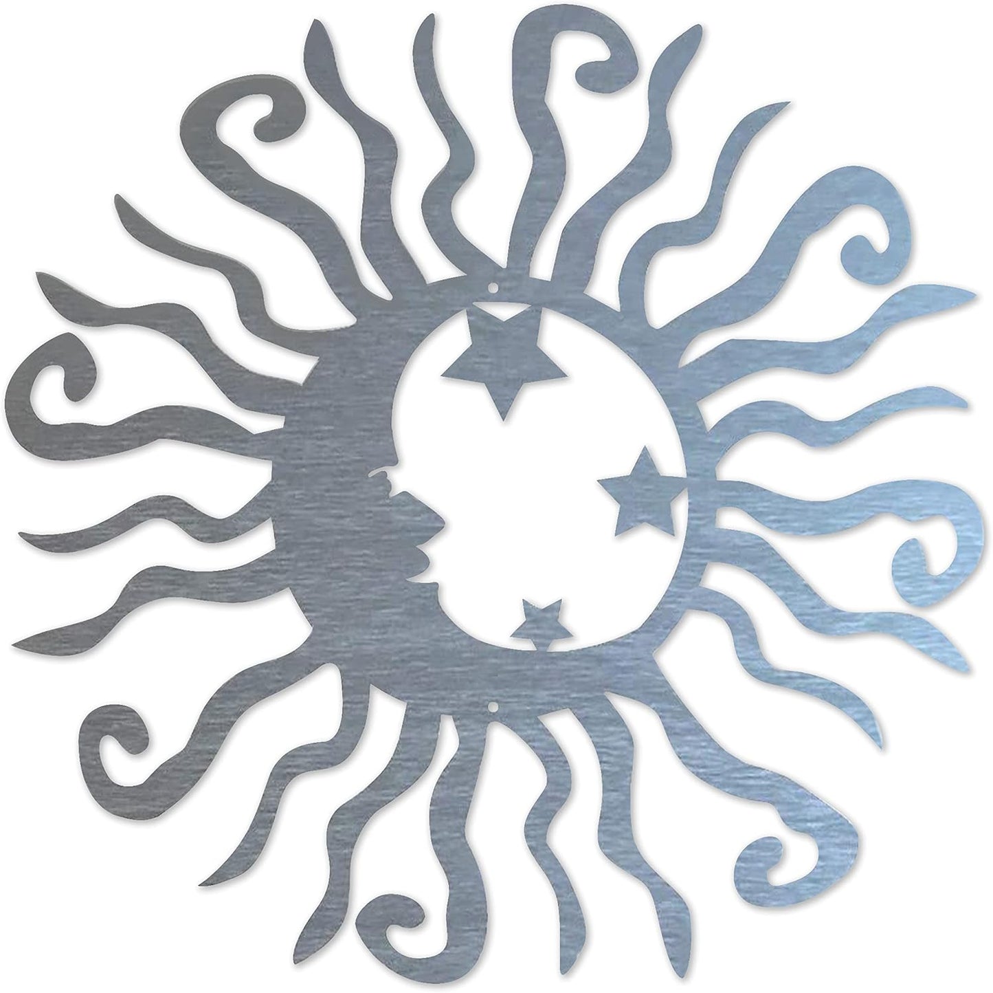 Riverside Designs Wacky Solar Moon Metal Wall Art Steel Outdoor Decor | Heavy-Duty and Waterproof | Made in USA (Black, 12" L x 12" W)