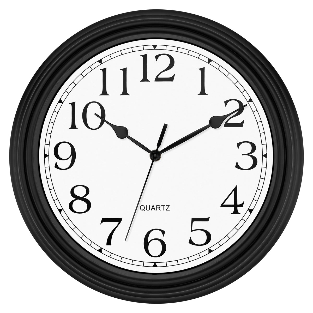 Foxtop Retro Silent Non-Ticking Round Classic Clock Quartz Decorative Battery Operated Wall Clock for Living Room Kitchen Home Office 12 Inch (Bronze)