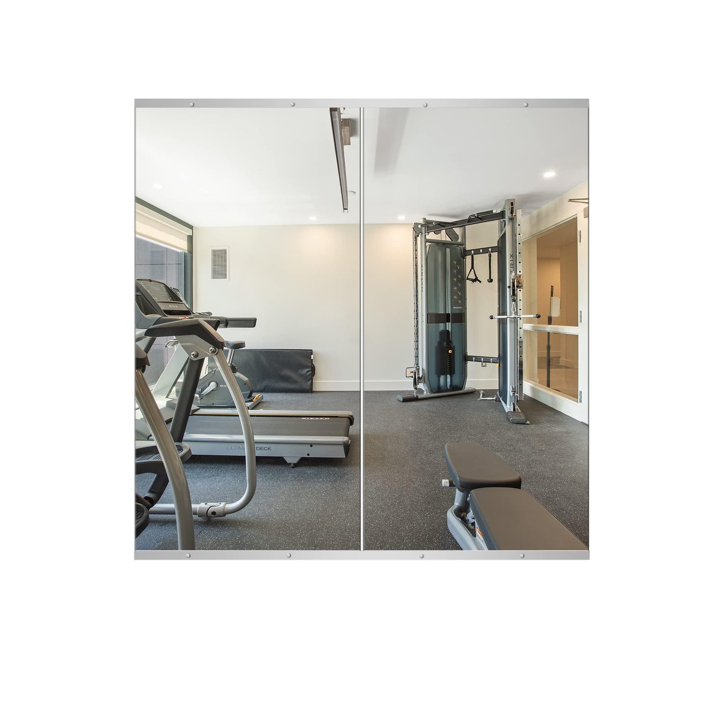 Delma Glass Full Length Wall Mirror Tiles, 14'' x 12'' 4PCS