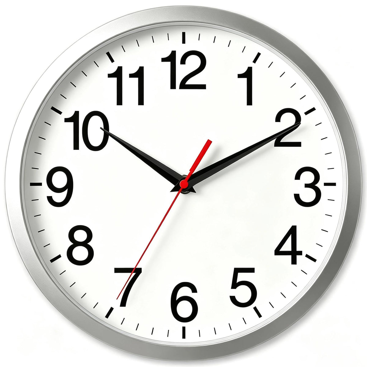 Rohioue Wall Clock Analog 10 Inch Black Battery Operated Silent Clock