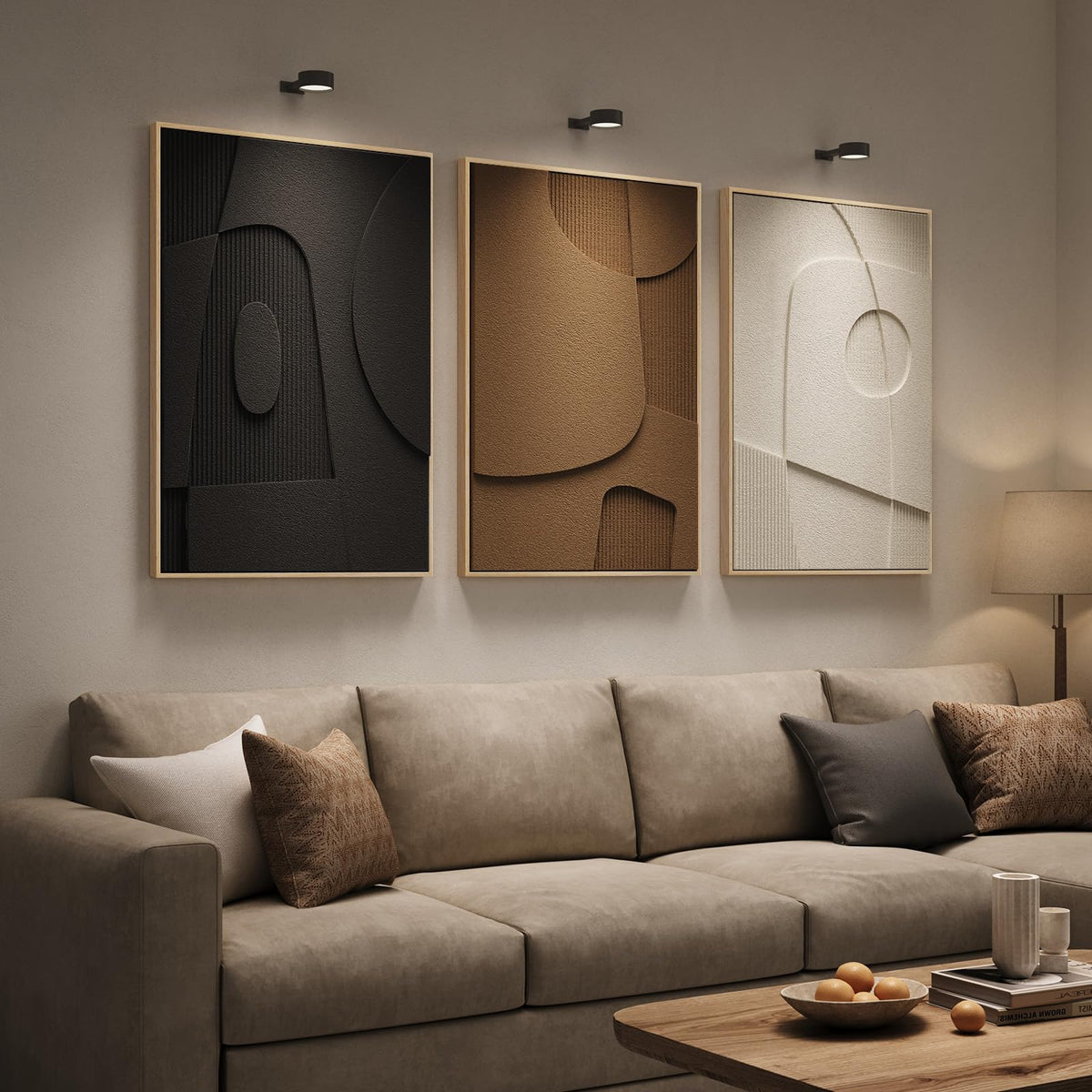 Large Wood Abstract Wall Art for Living Room, Modern 3D Artwork for Walls