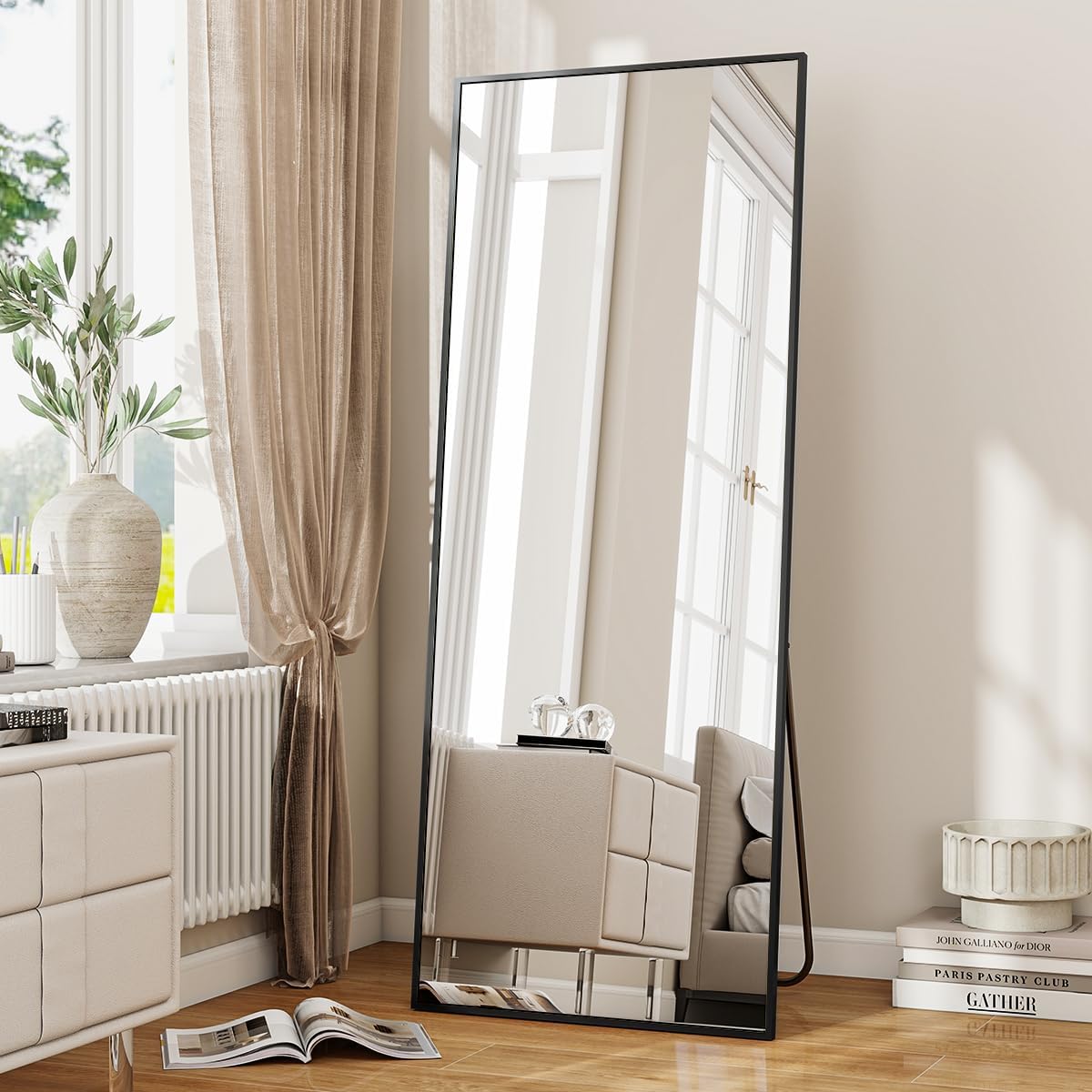 VooBang Large Full Length Mirror 78" x 35" - Shatterproof Black