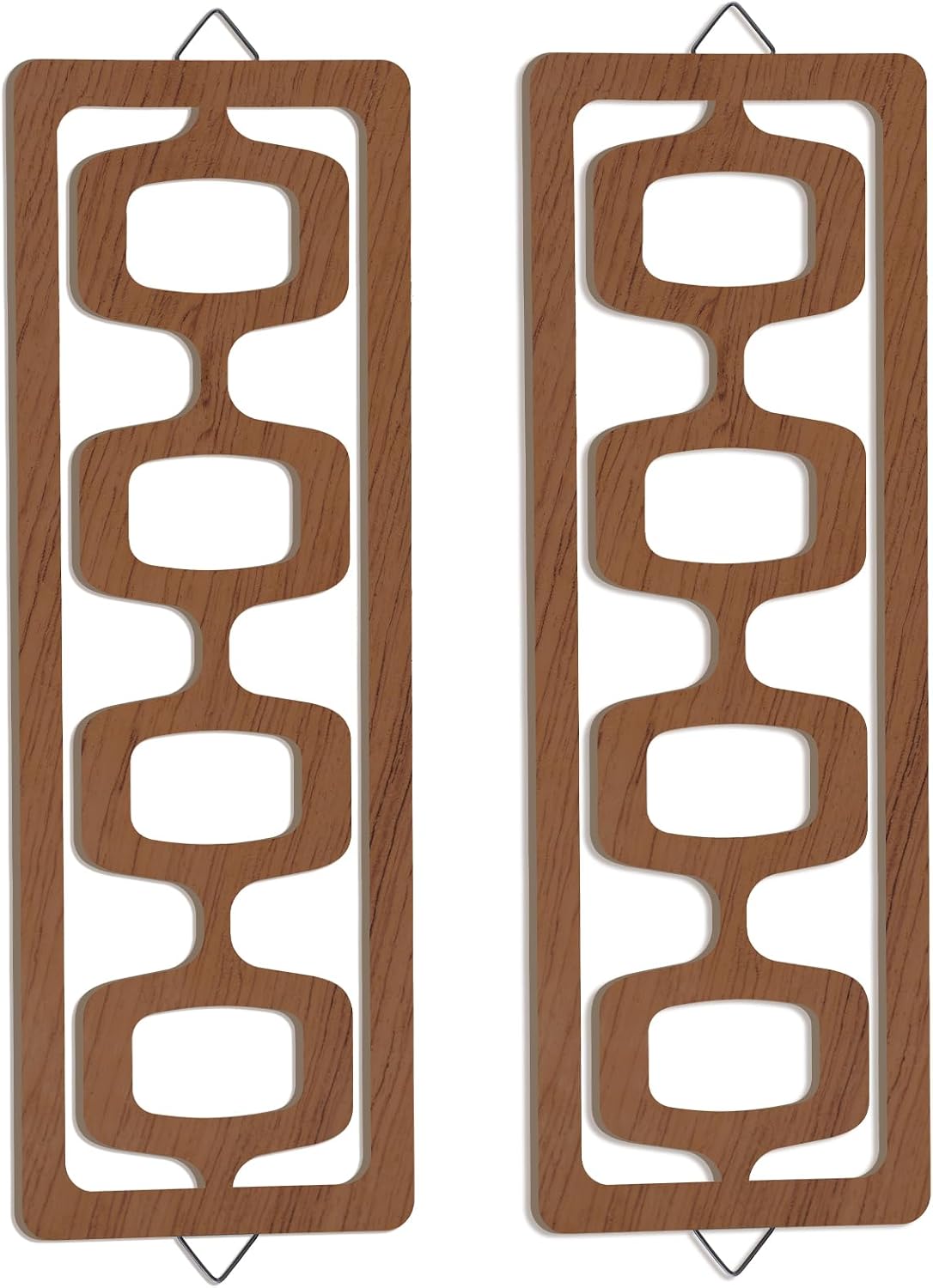 CroBlissful 2pcs Mid Century Modern Wall Art Geometric Wall Decor, Brown