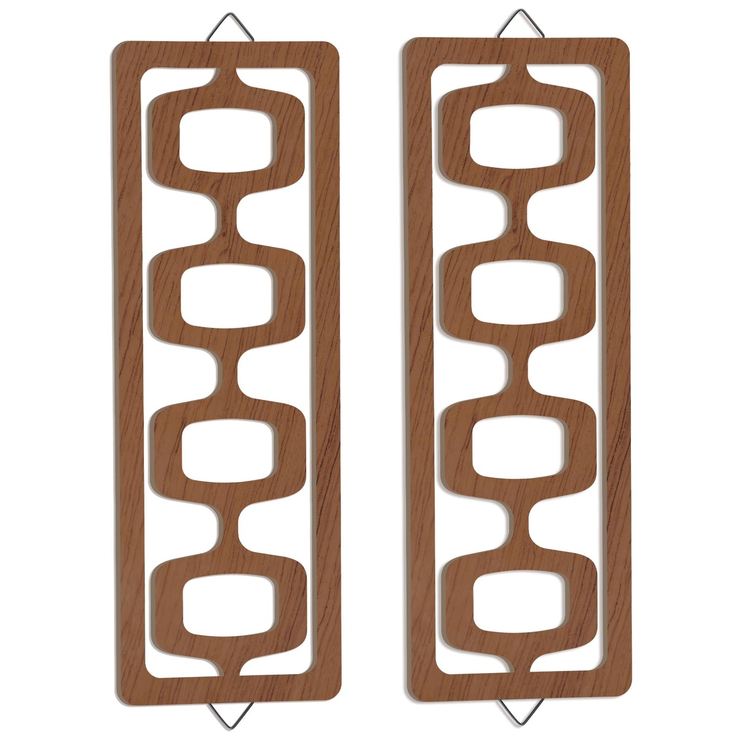CroBlissful 2pcs Mid Century Modern Wall Art Geometric Wall Decor, Brown