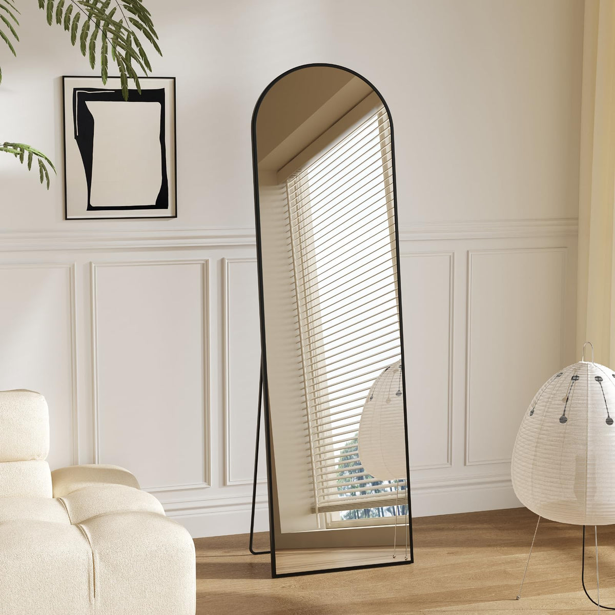 Mirror Full Length, Upgraded 16"x59" Body Wall Mirrors with Shatter-Proof Glass, Floor Standing, Hanging or Leaning, Tall Mirror with Stand Aluminum Alloy Frame for Bedroom Cloakroom