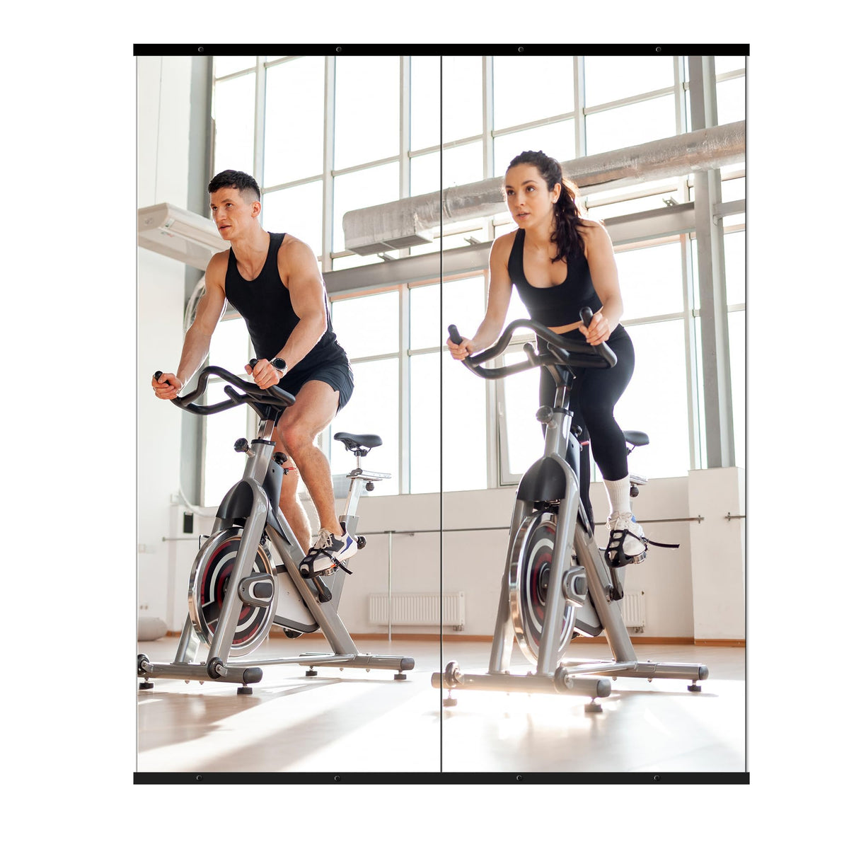 Home Gym Mirror for Wall, 56x28x2PCS Frameless Full Length Mirror, Black | HD Shatterproof Glass, Easy Wall Mount, Large Body Mirrors for Home Gym, Workout, Bedroom, Garage
