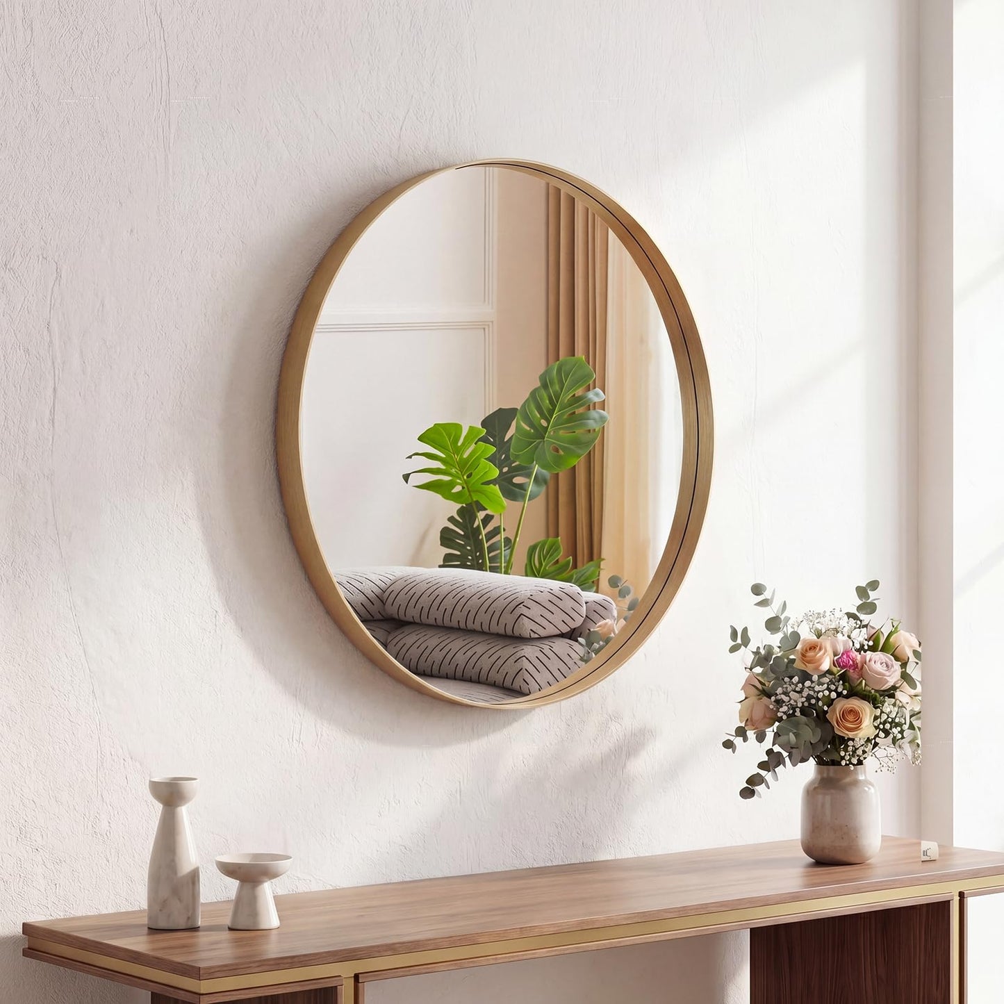 Sweetcrispy 20"x30" Arched Gold Bathroom Mirrors for Wall