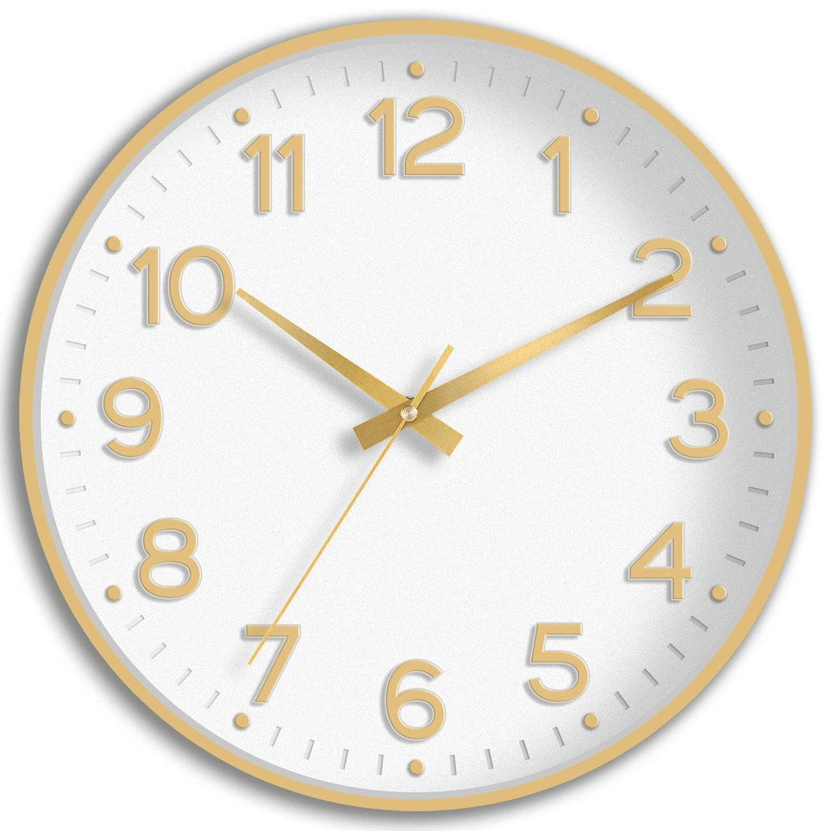Roymnie 8 Inch Wall Clock, Battery Operated Silent Non Ticking Green Analog