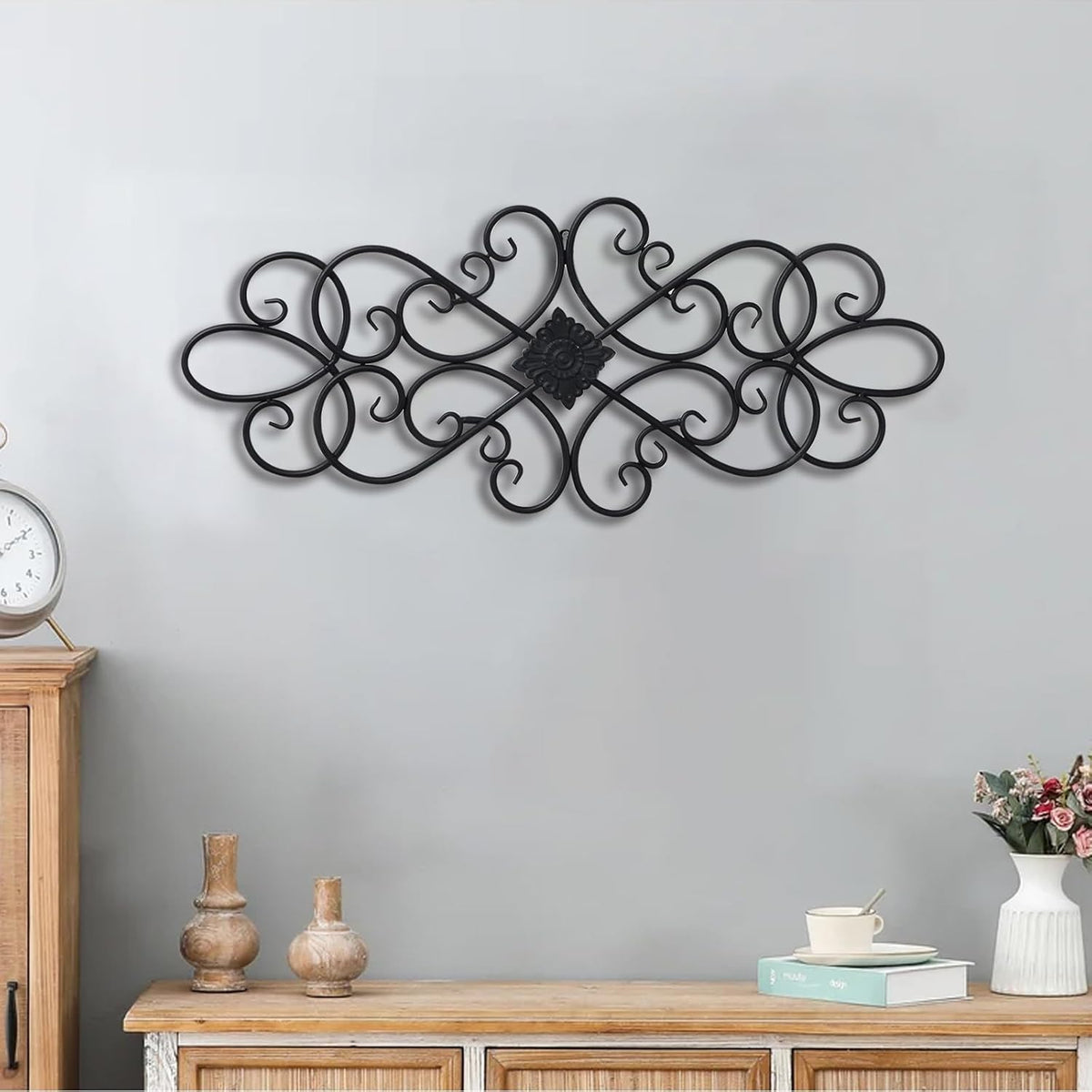 Sintosin Black Wrought Iron Wall Decor 32" x 13"