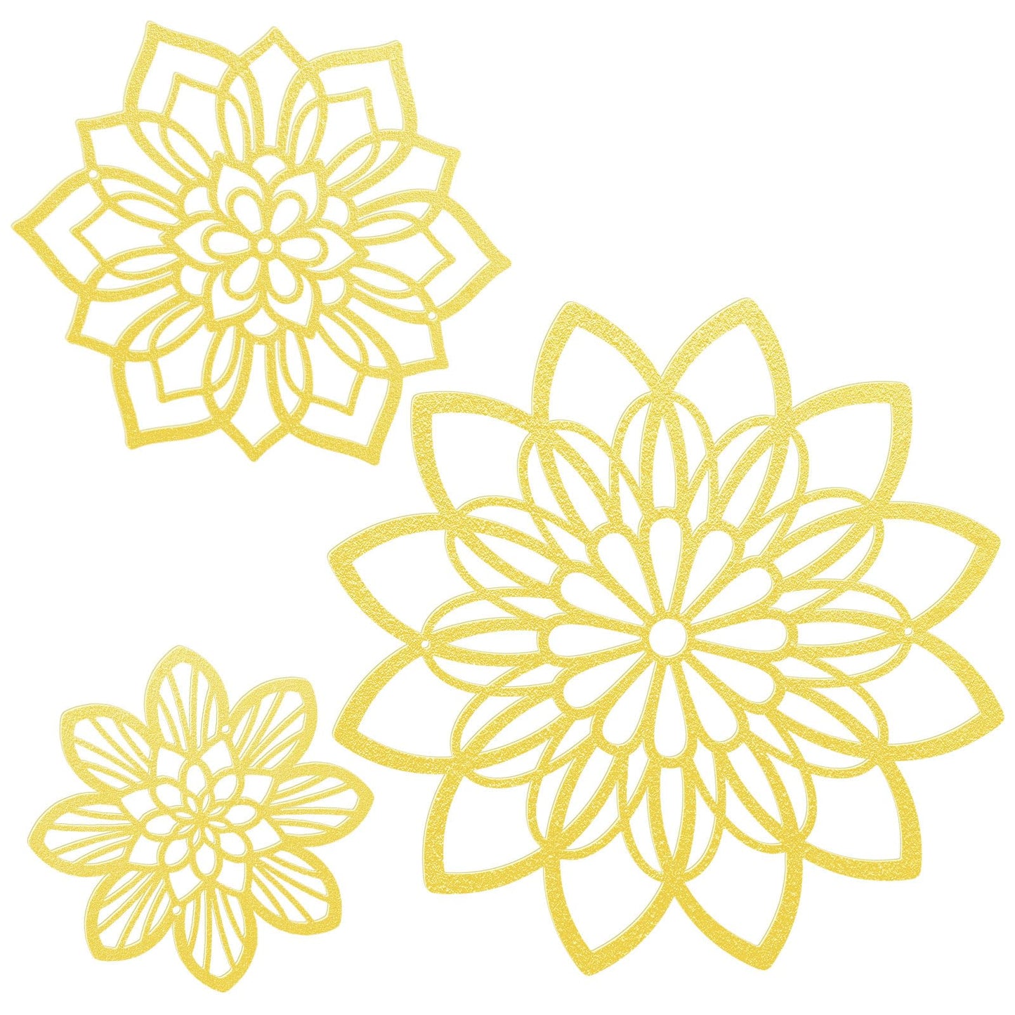 Zzbakress 3 Pcs Metal Flowers Wall Art Bathroom Wall Decor, Black Elegant