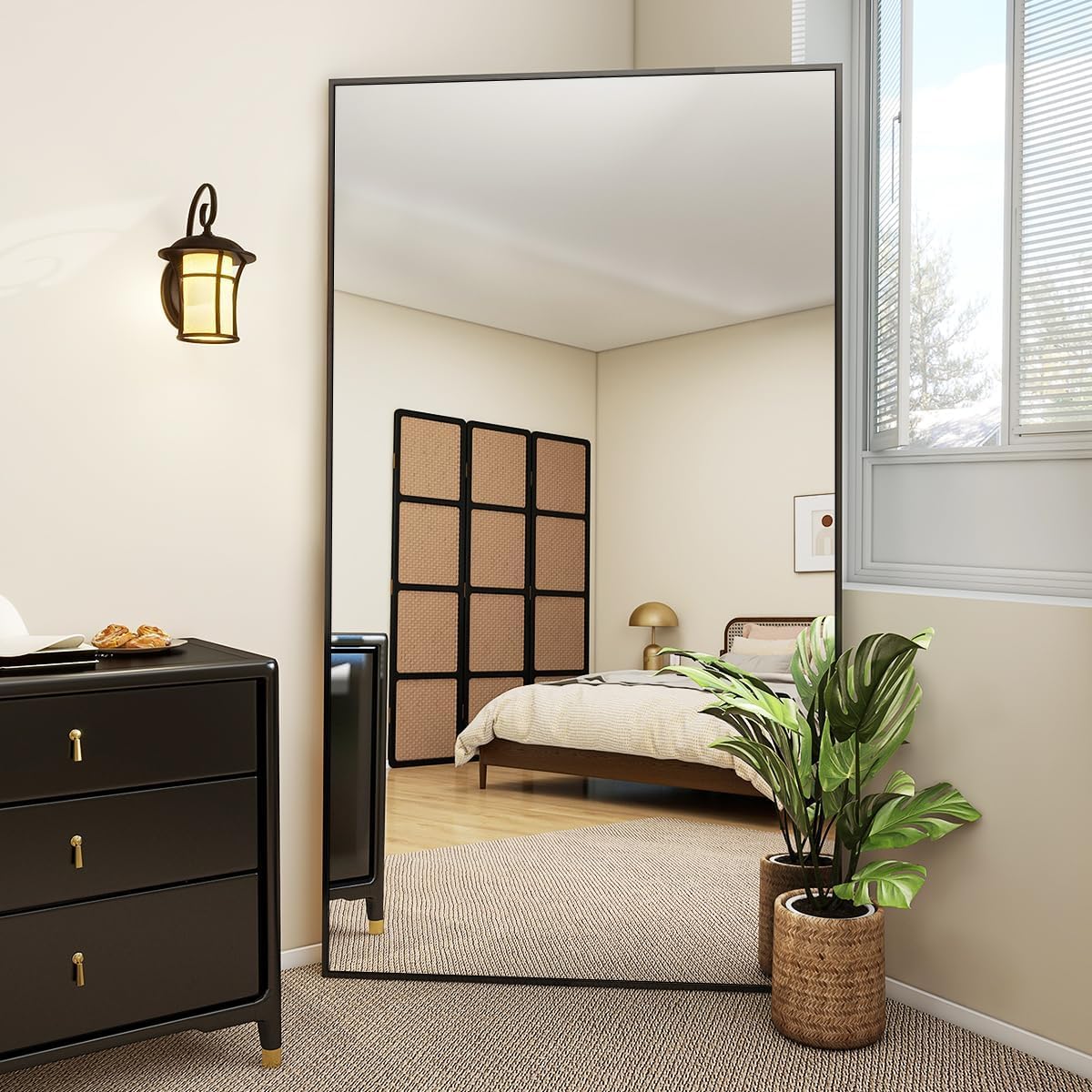 VooBang Large Full Length Mirror 78" x 35" - Shatterproof Black