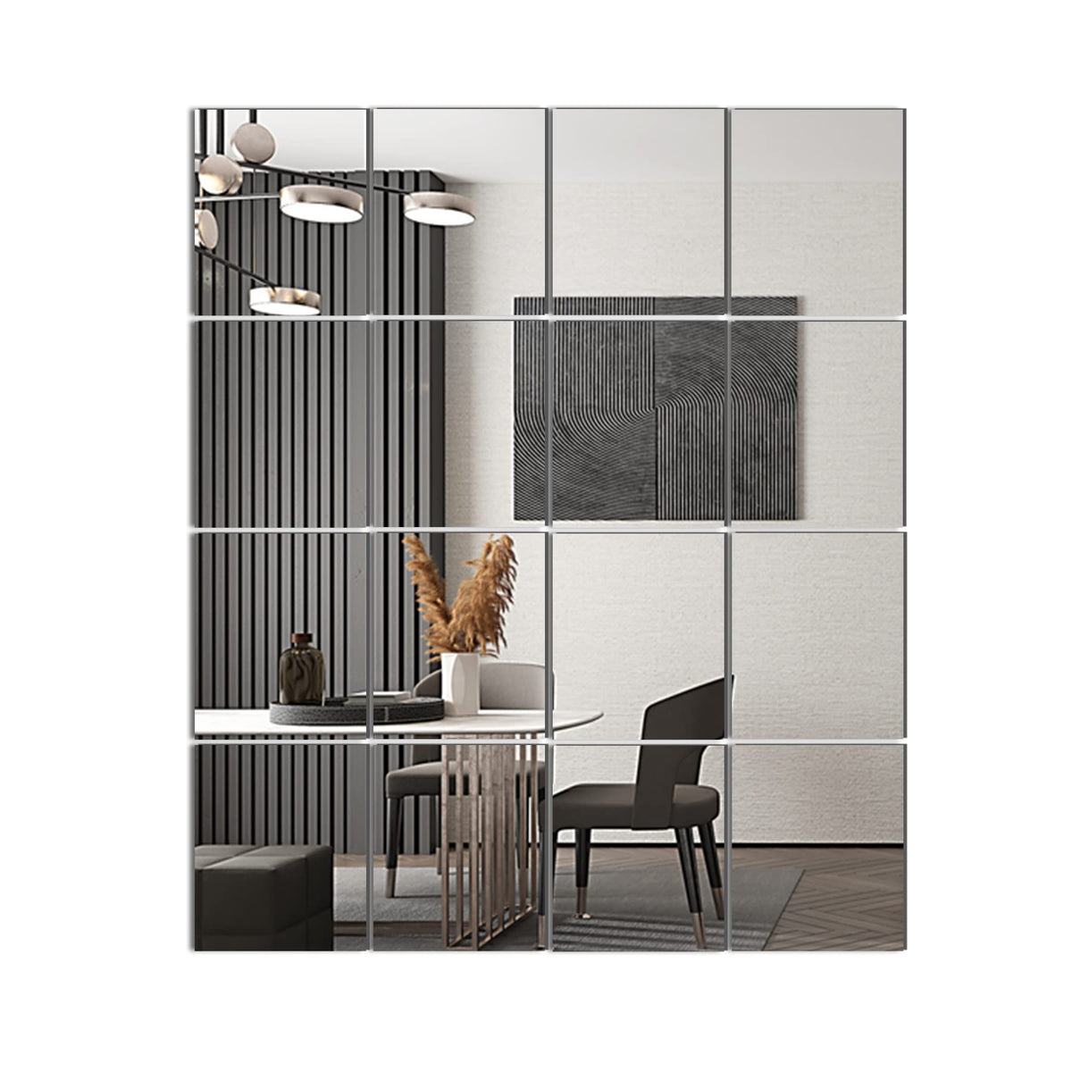 Delma Frameless Mirror Tiles 14"x12"x8 Pcs Wall Mounted