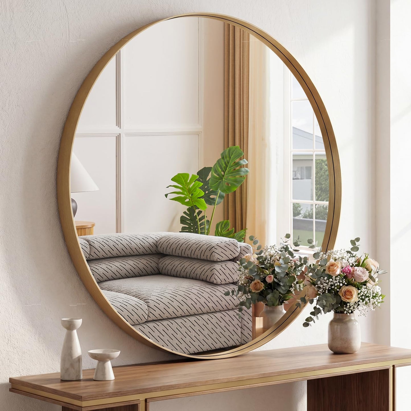 Sweetcrispy 20"x30" Arched Gold Bathroom Mirrors for Wall