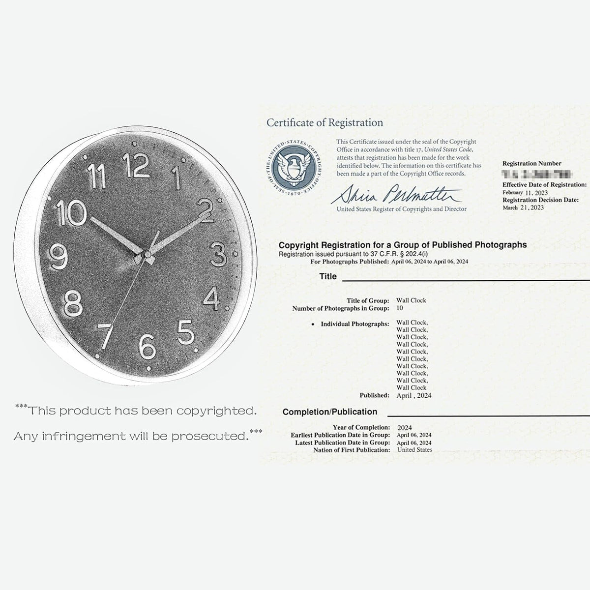 Roymnie 8 Inch Wall Clock, Battery Operated Silent Non Ticking Green Analog