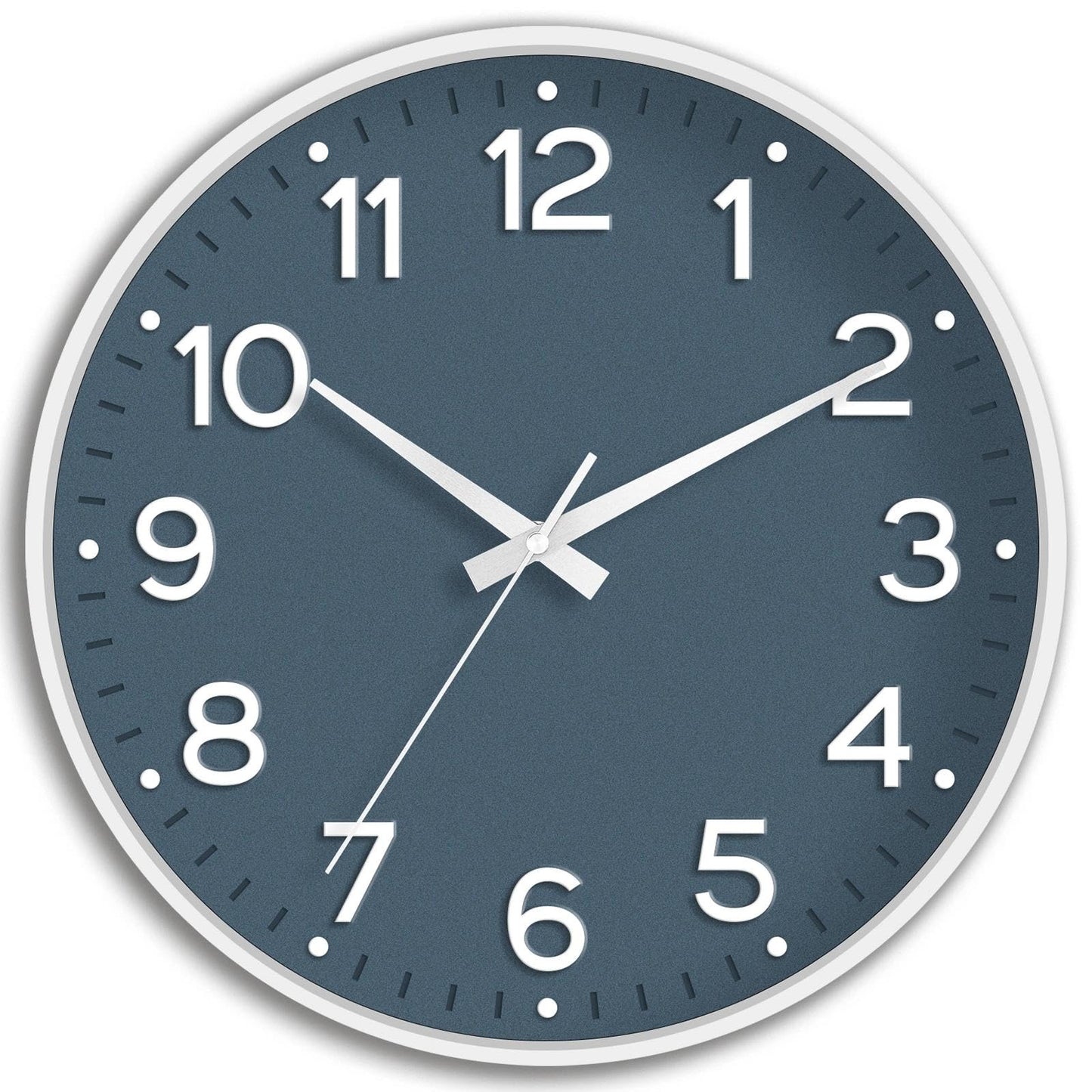 Roymnie 8 Inch Wall Clock, Battery Operated Silent Non Ticking Green Analog