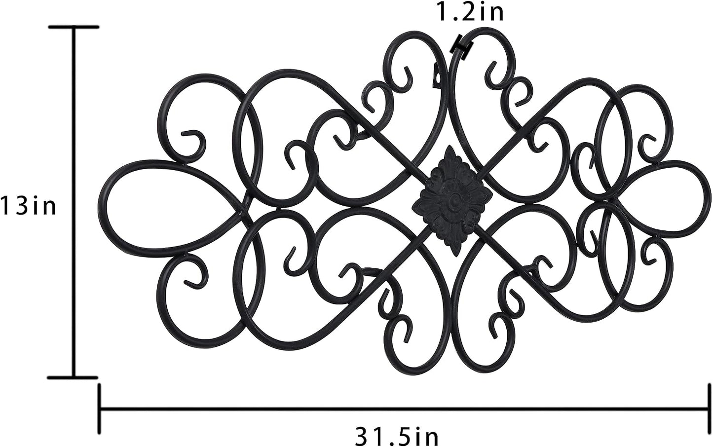 Sintosin Black Wrought Iron Wall Decor 32" x 13"