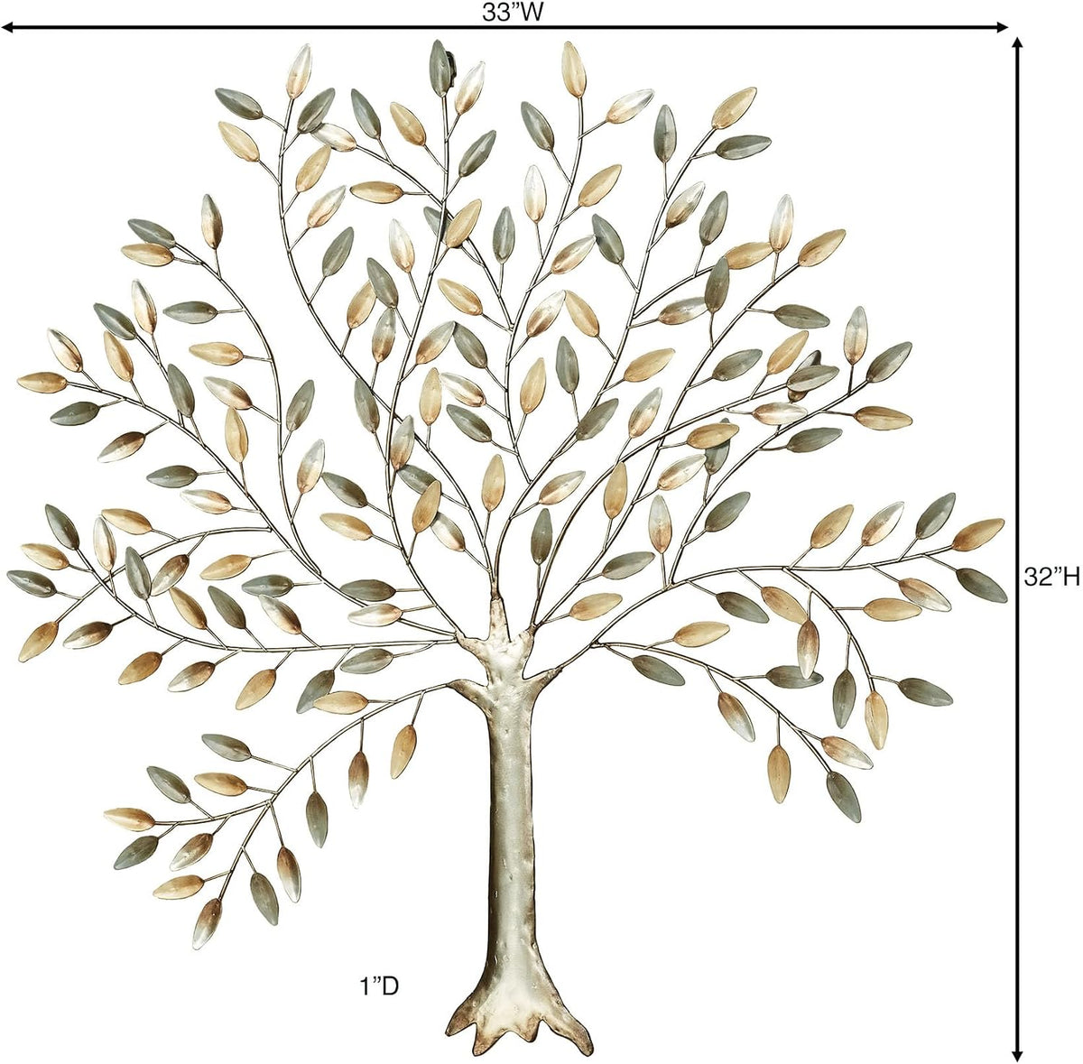Touch of Class Enchanting Nature Metal Tree Wall Art, Metallic Hues