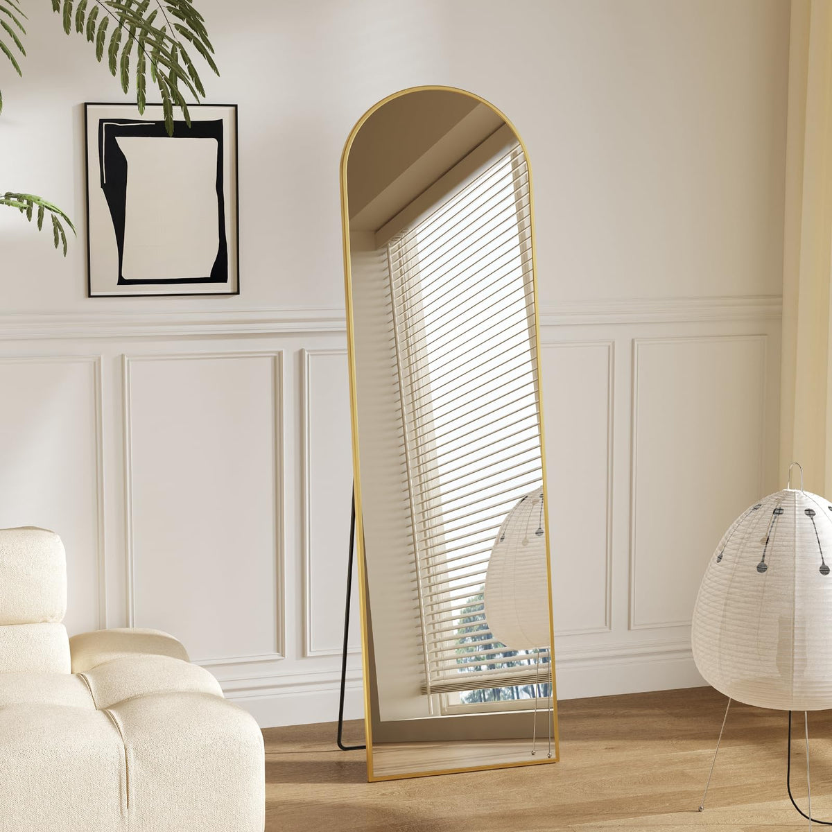 Mirror Full Length, Upgraded 16"x59" Body Wall Mirrors with Shatter-Proof Glass, Floor Standing, Hanging or Leaning, Tall Mirror with Stand Aluminum Alloy Frame for Bedroom Cloakroom