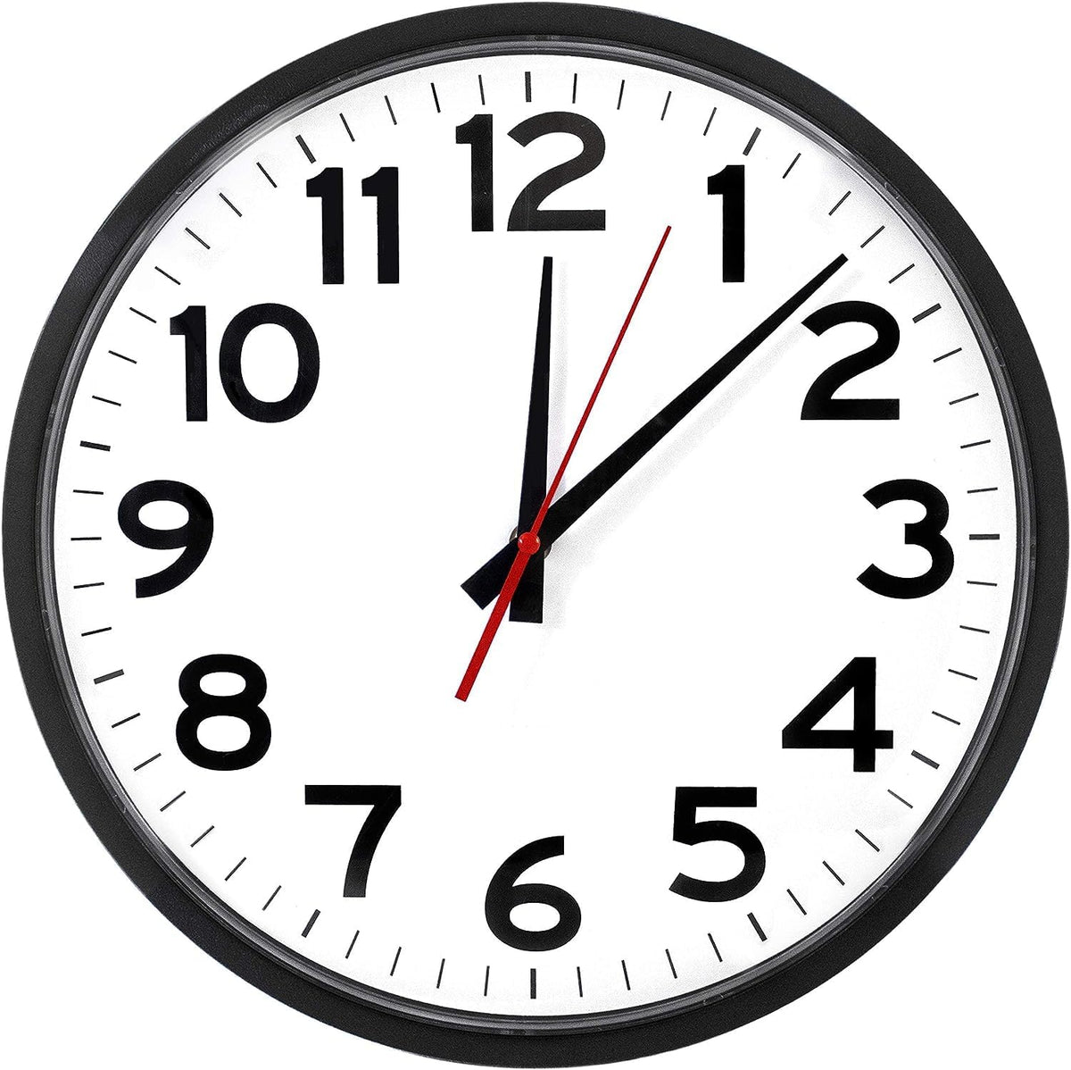 Ultimate Wall Clock 14" Quartz Wall Clock, Black, Easy-to-Read Display