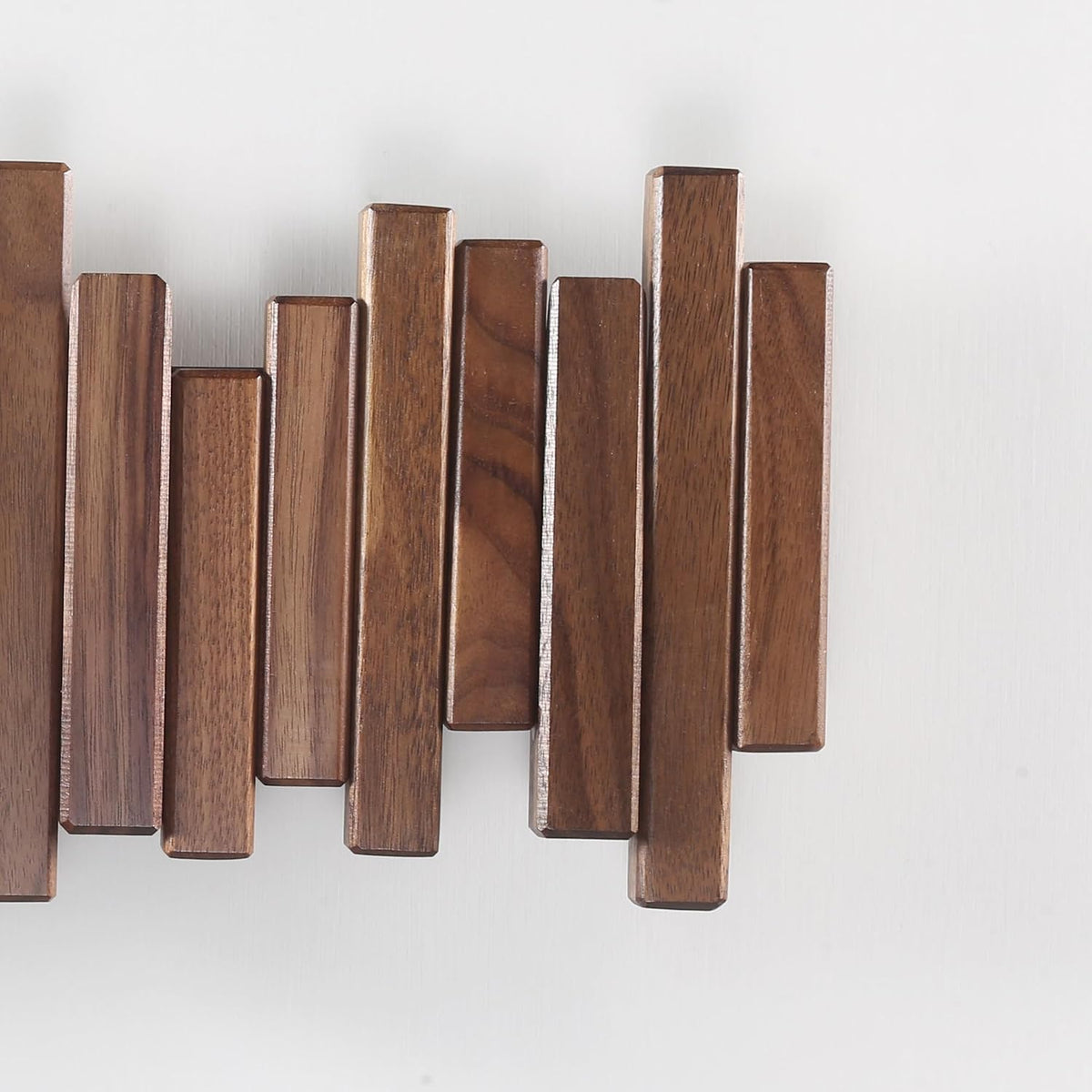 Coat Rack Wall Mount Piano Flip Down Wall Hook Rack 7 Hooks Walnut