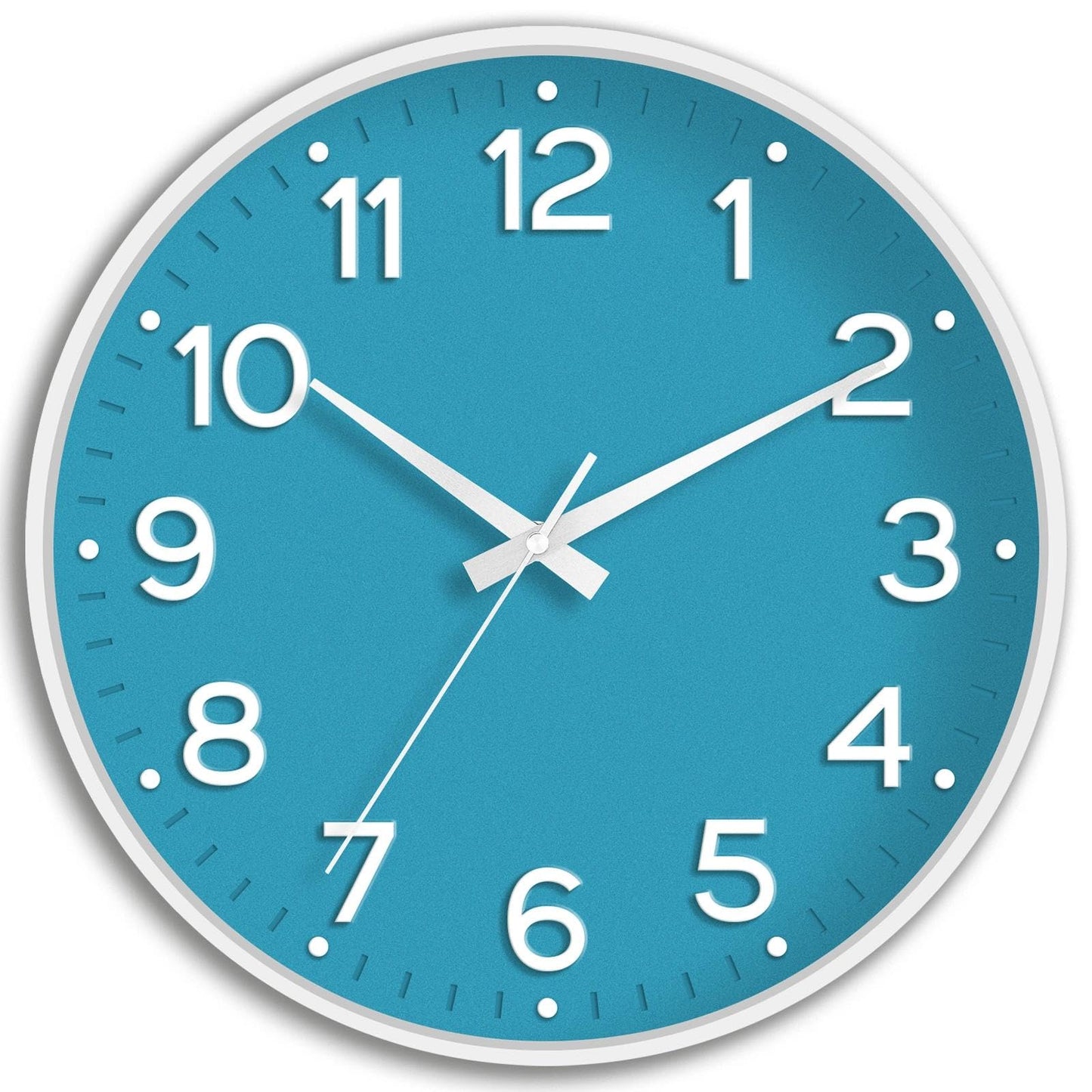 Roymnie 8 Inch Wall Clock, Battery Operated Silent Non Ticking Green Analog