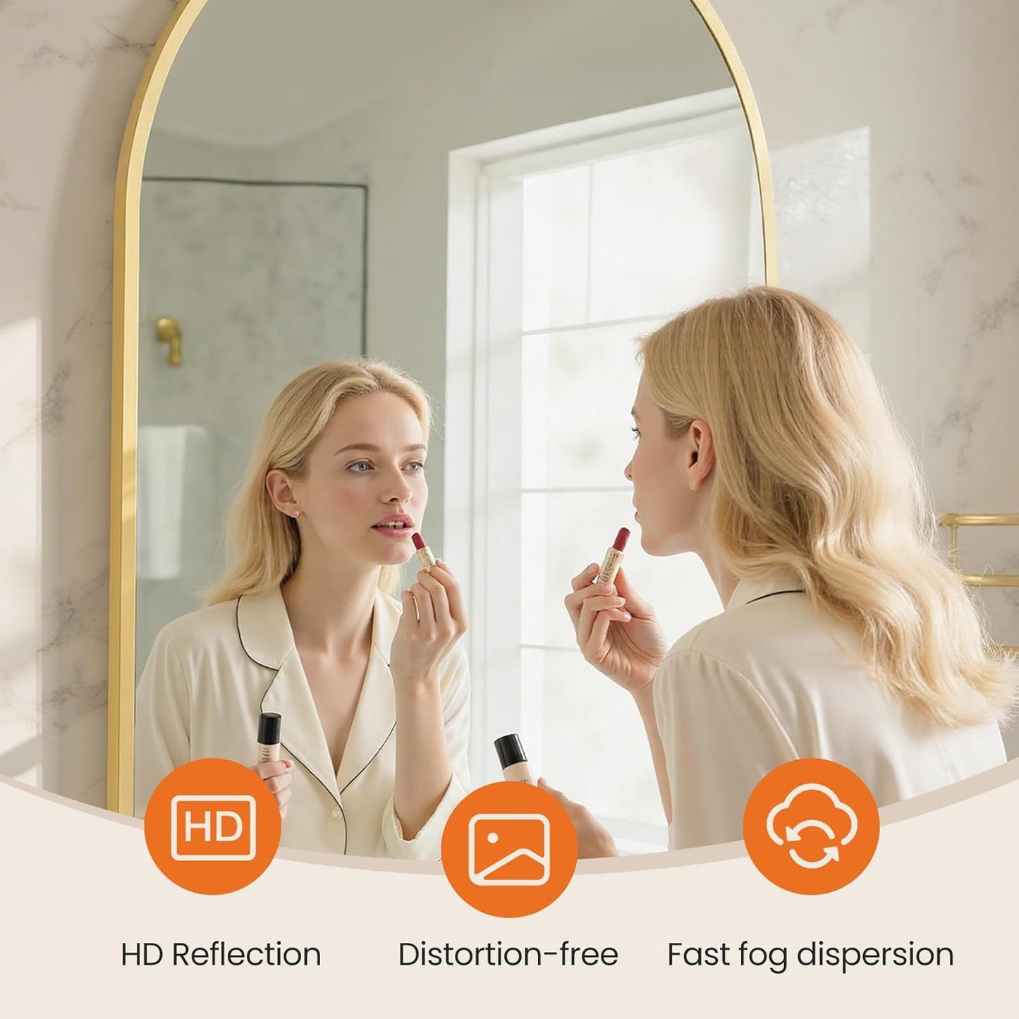 Sweetcrispy 20"x30" Arched Gold Bathroom Mirrors for Wall