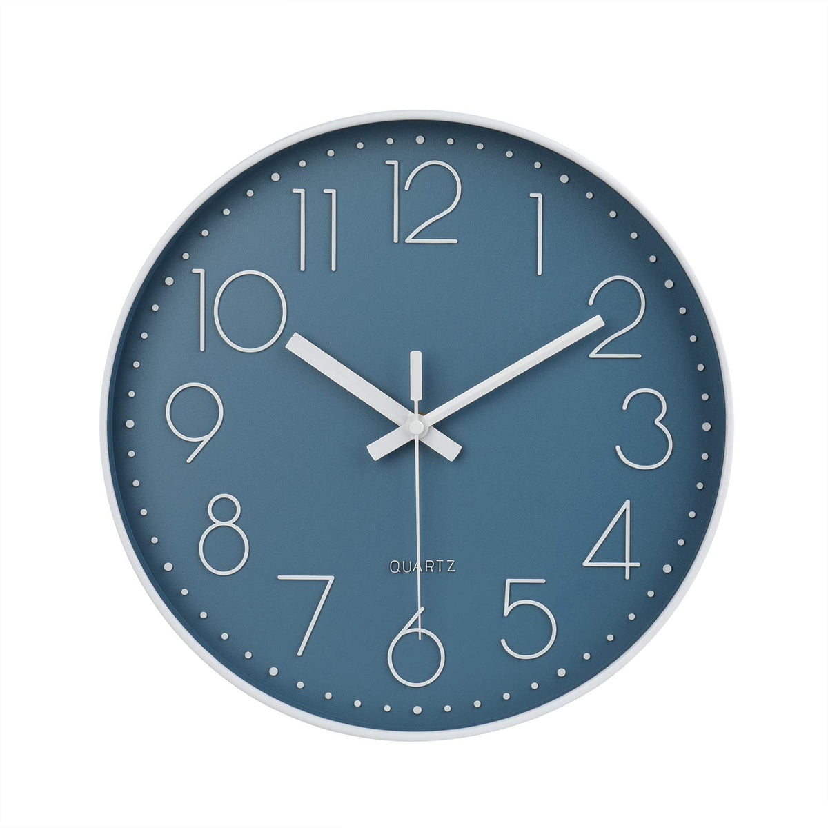 jomparis Wall Clock 12 Inch Non-Ticking Silent Battery Operated Round Wall Clock Modern Elegant Simple Style Clock for Home Office Kitchen Bedroom Living Room