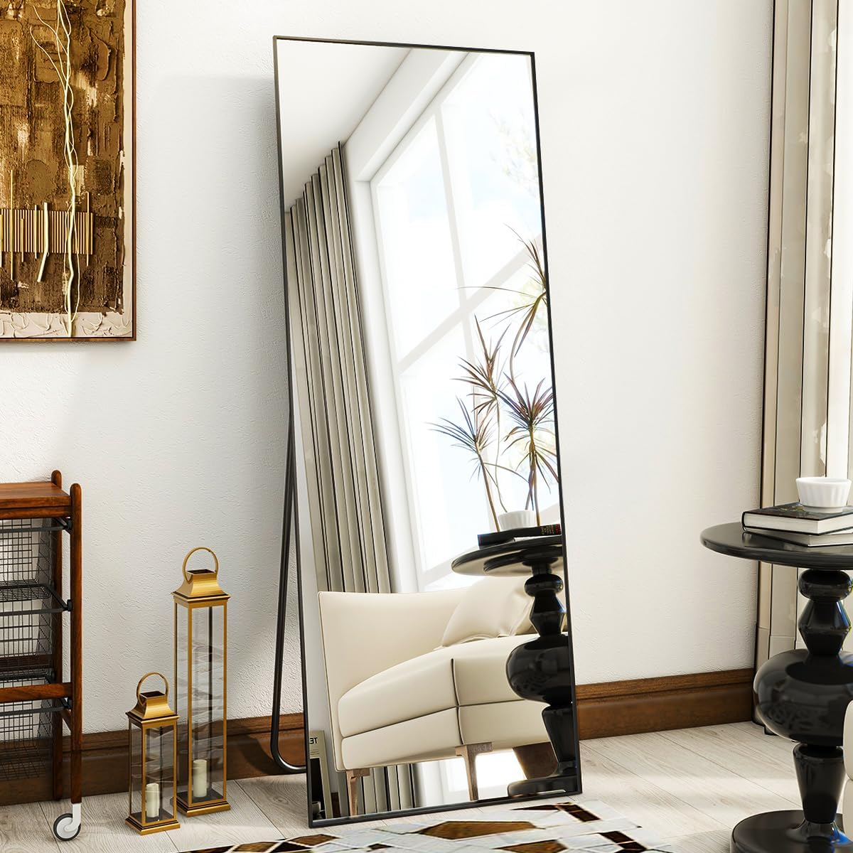 VooBang Large Full Length Mirror 78" x 35" - Shatterproof Black
