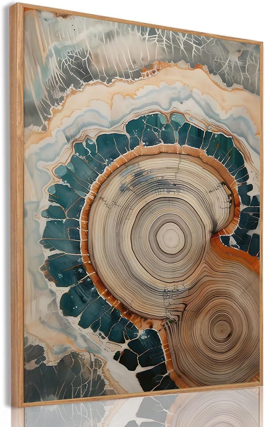 Tree Ring Wall Art Framed, Modern Nature Decor, Easy to Hang 12x16 Inch | The Art of Nature's Timeline,Affordable & High quality,Perfect for your Living Room,Bedroom,Bathroom & Office