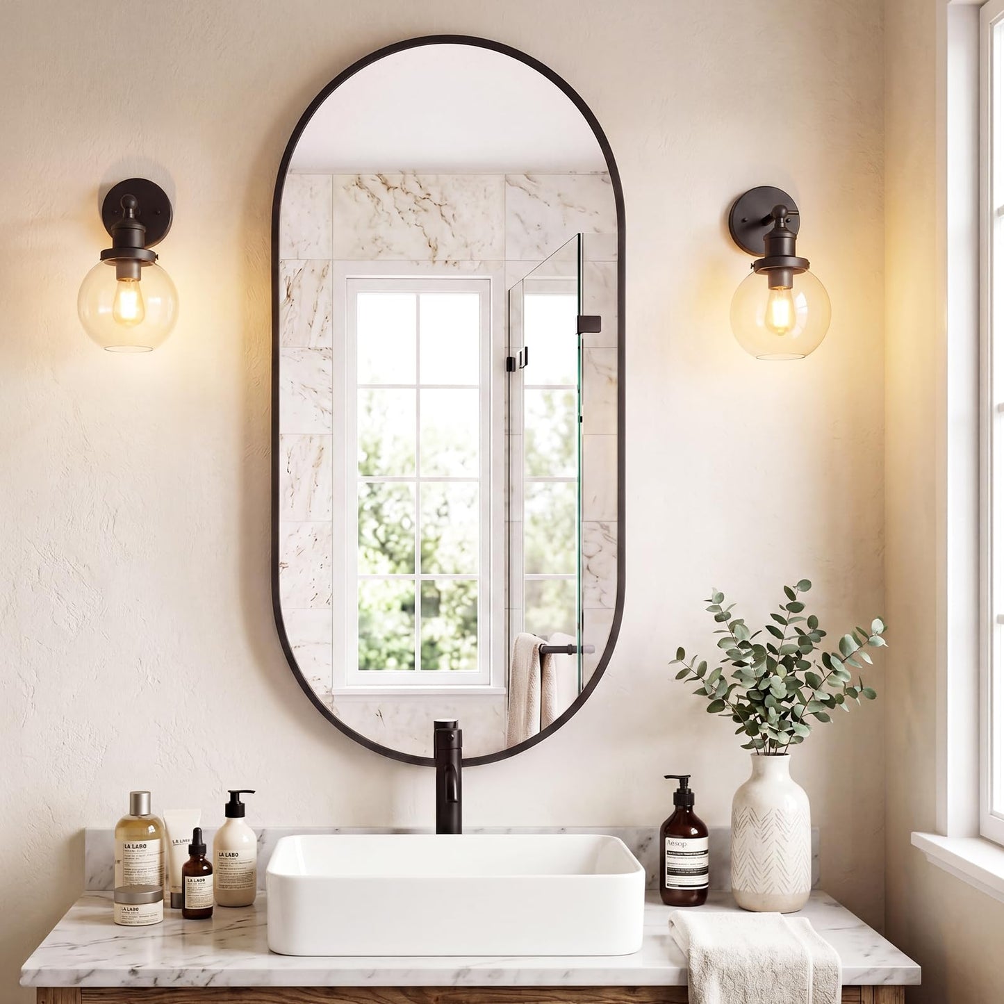Sweetcrispy 20"x30" Arched Gold Bathroom Mirrors for Wall