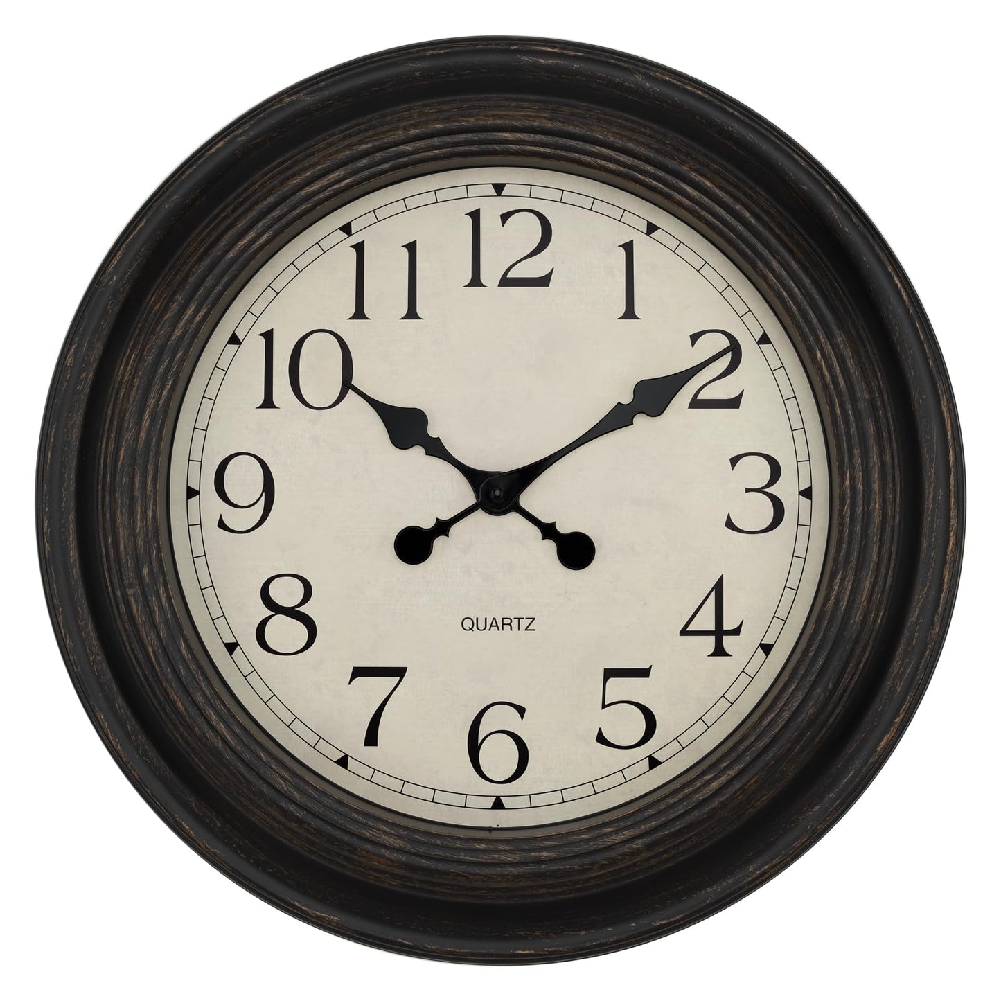 Foxtop Retro Silent Non-Ticking Round Classic Clock Quartz Decorative Battery Operated Wall Clock for Living Room Kitchen Home Office 12 Inch (Bronze)