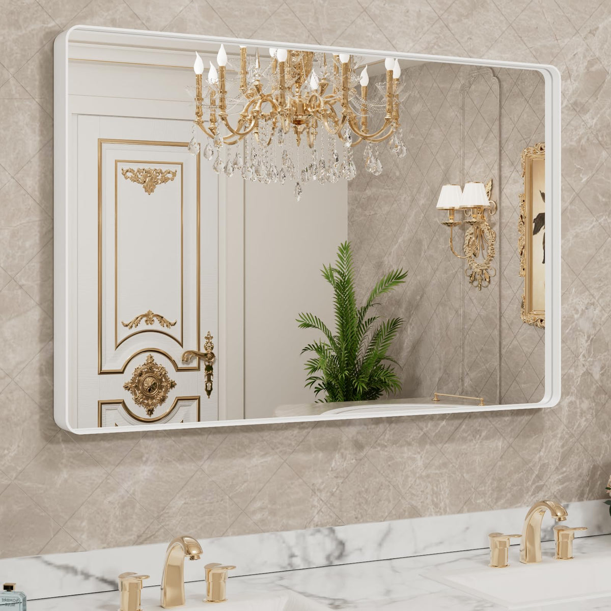 LOAAO 22X30 Inch Black Bathroom Mirror Metal Framed