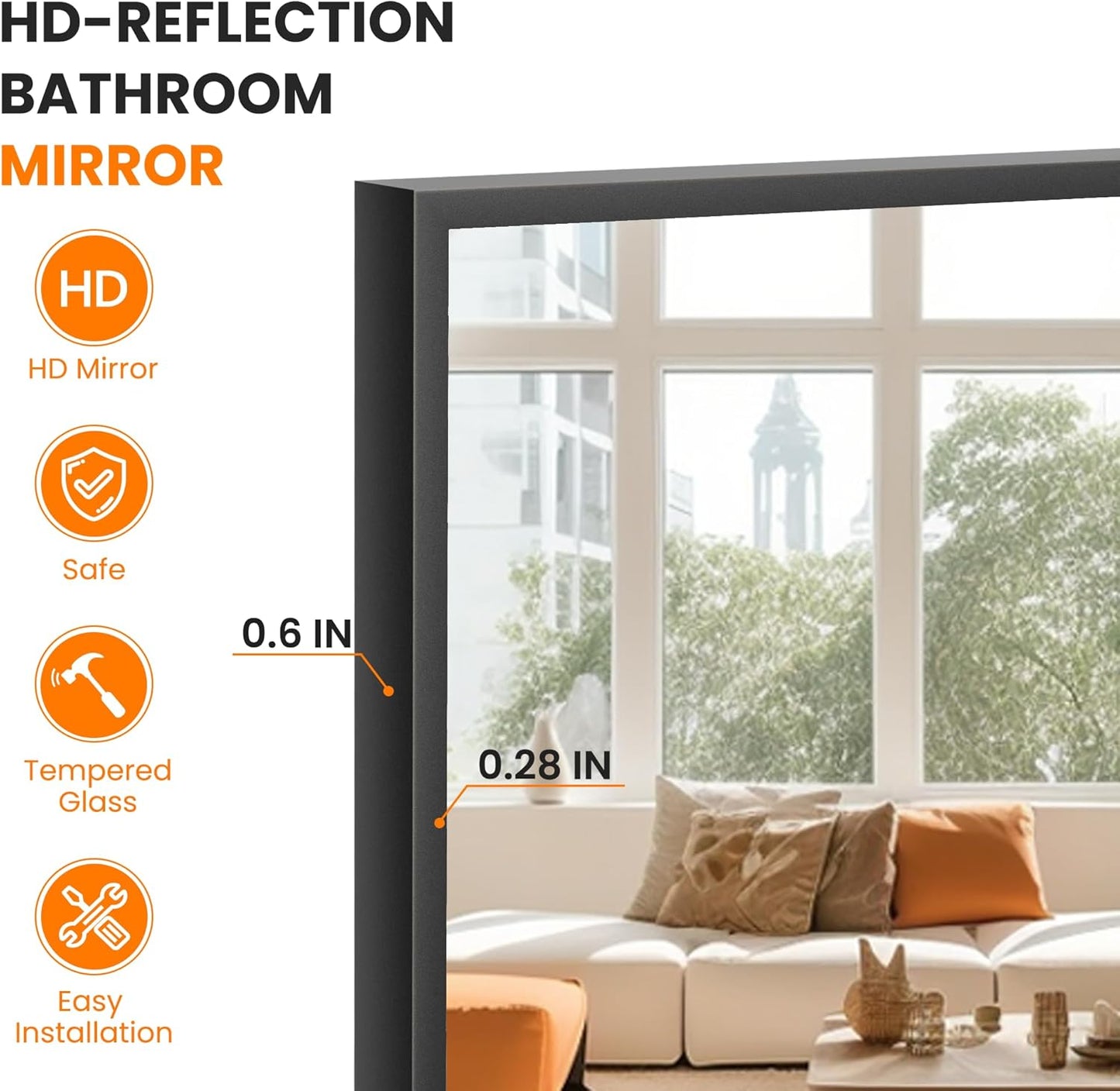 Bathroom Vanity Mirror for Wall 2Pack 36"x24" Bathroom Mirror for Over Sink