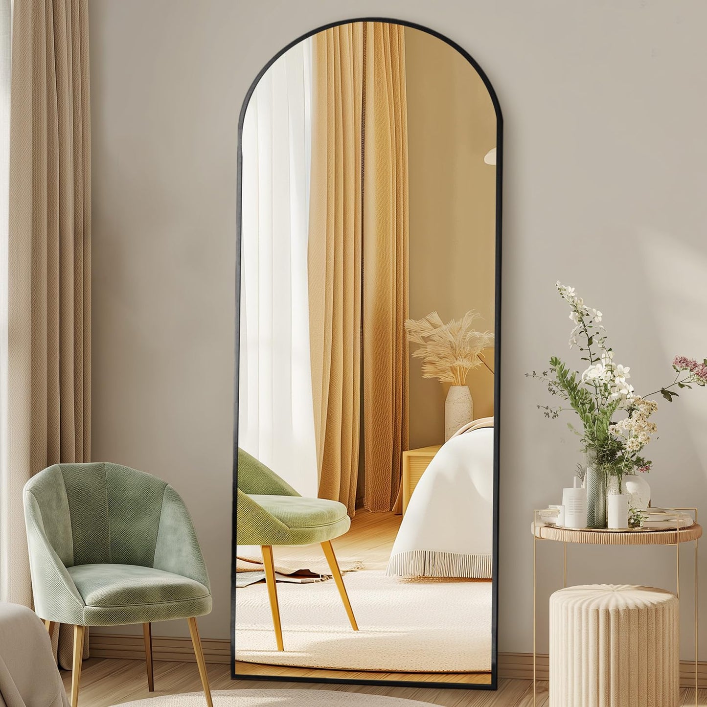 DUMOS 64"x21" Full Length Mirror with Stand, Full Body Floor Mirror