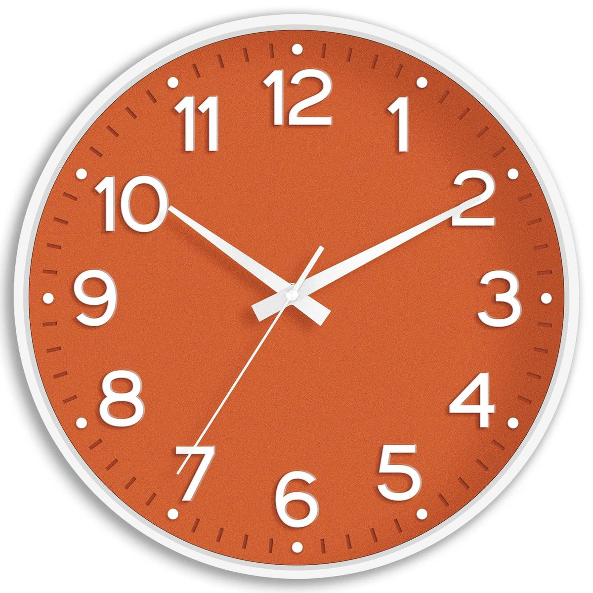 Roymnie 8 Inch Wall Clock, Battery Operated Silent Non Ticking Green Analog