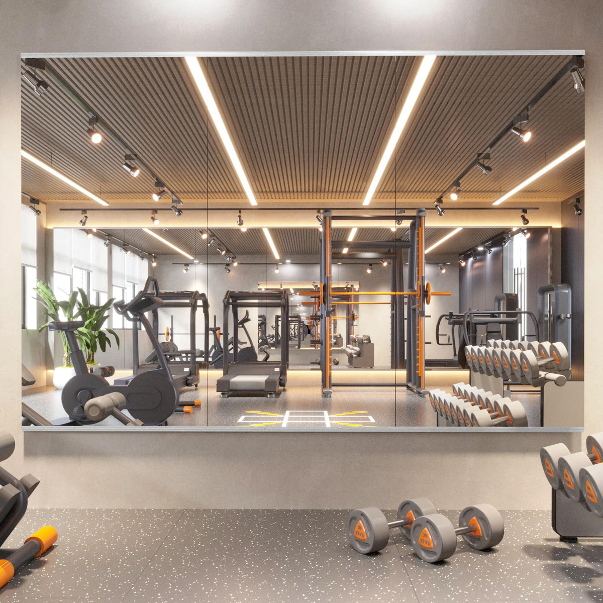 pertetey 56 x 16 in Home Gym Mirrors, Frameless, 2-Pack