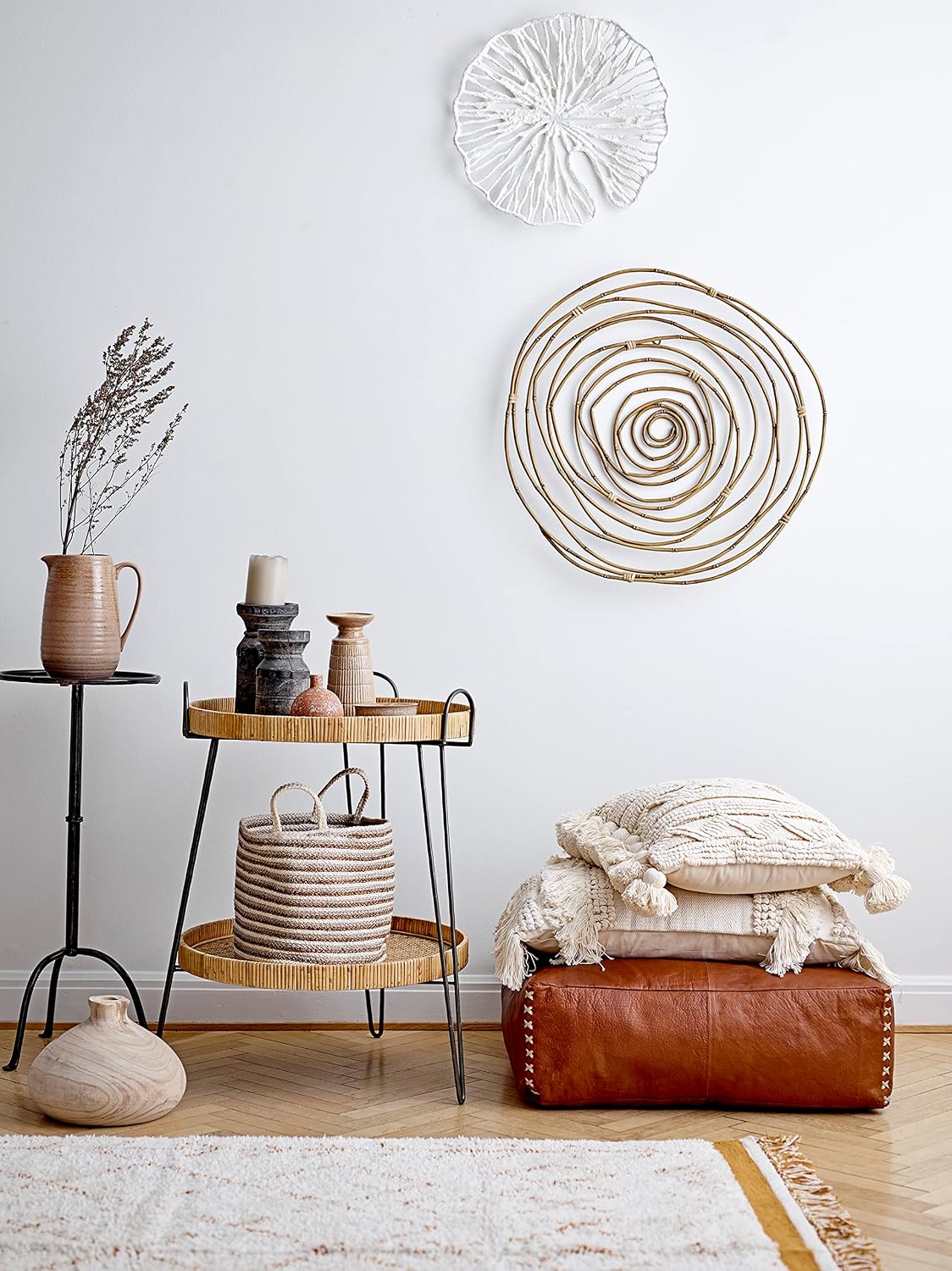 Creative Co-Op Handmade White Coral Shaped Paper & Metal Wall Decor (Set of 3 Sizes)