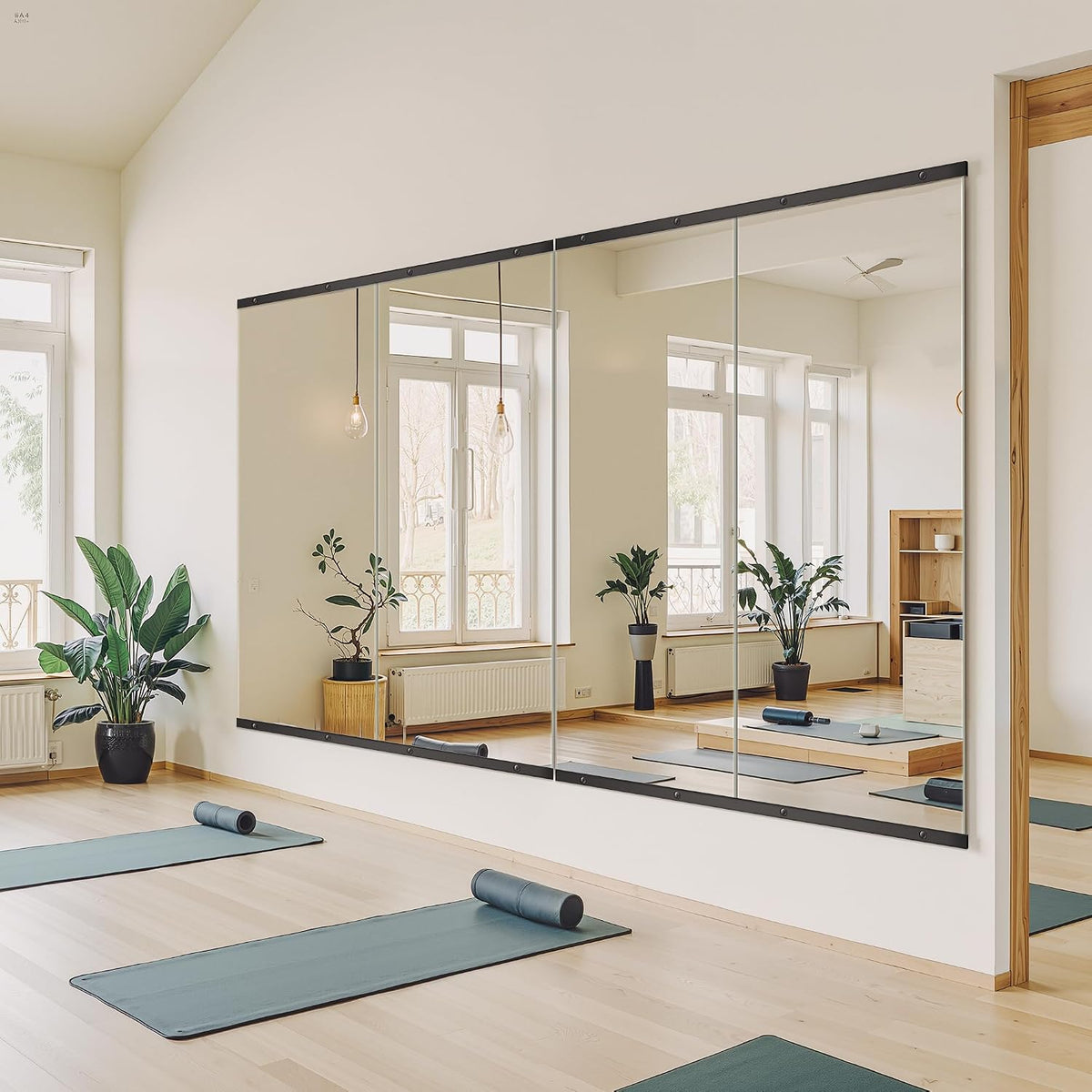 Home Gym Mirror for Wall, 56x28x2PCS Frameless Full Length Mirror, Black | HD Shatterproof Glass, Easy Wall Mount, Large Body Mirrors for Home Gym, Workout, Bedroom, Garage