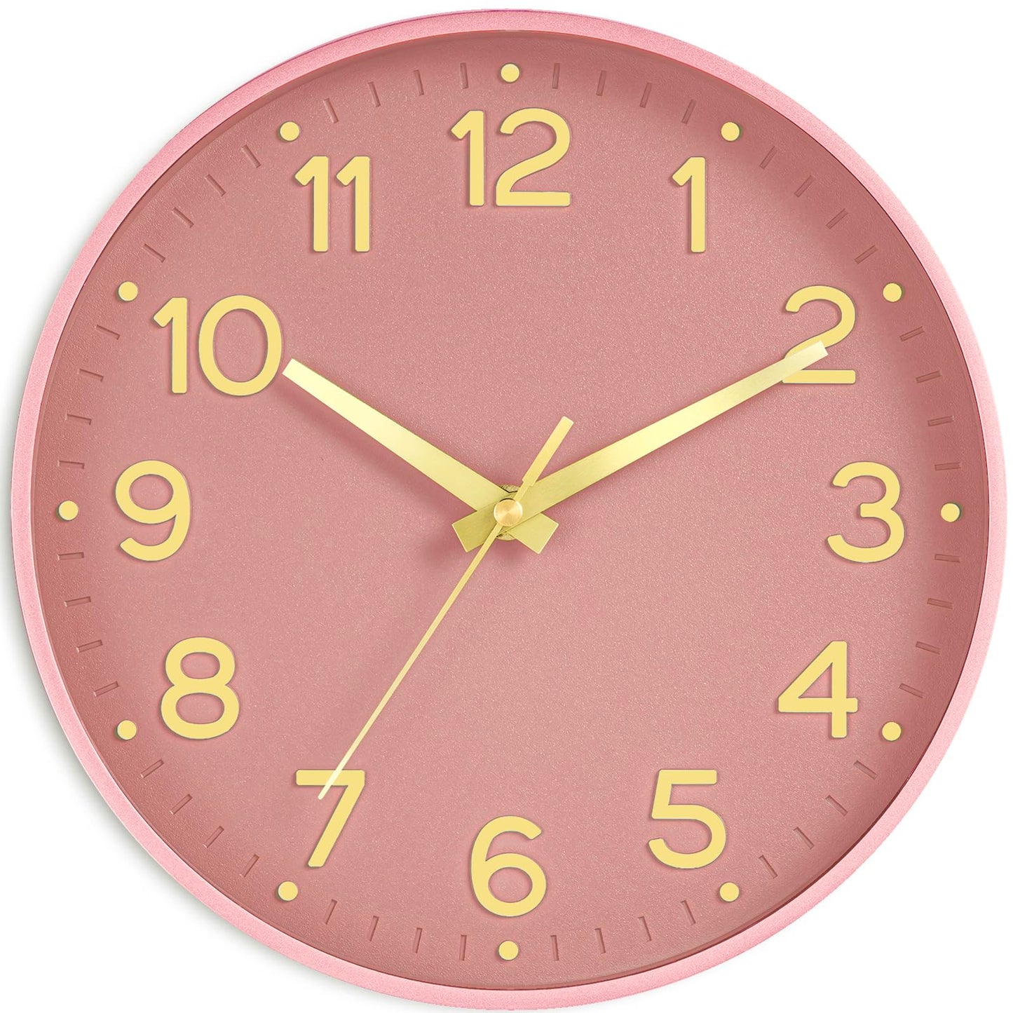 Roymnie 8 Inch Wall Clock, Battery Operated Silent Non Ticking Green Analog